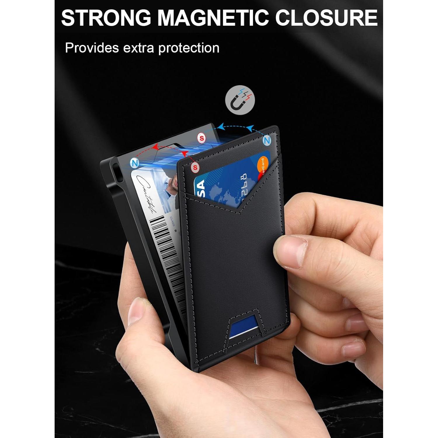 Billetera Minimalista Kafellon RFID con 2 Ventanas ID y Clip