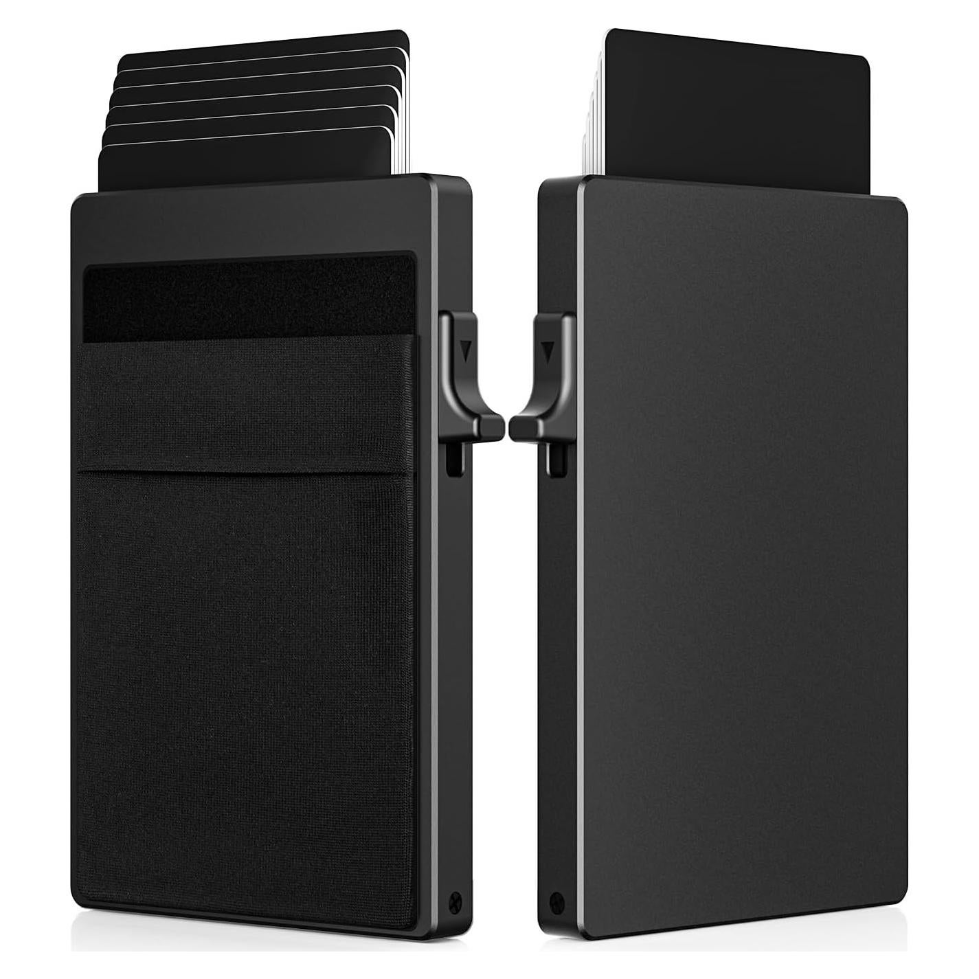 Billetera delgada TUXON con bloqueo RFID para hombres - Negro