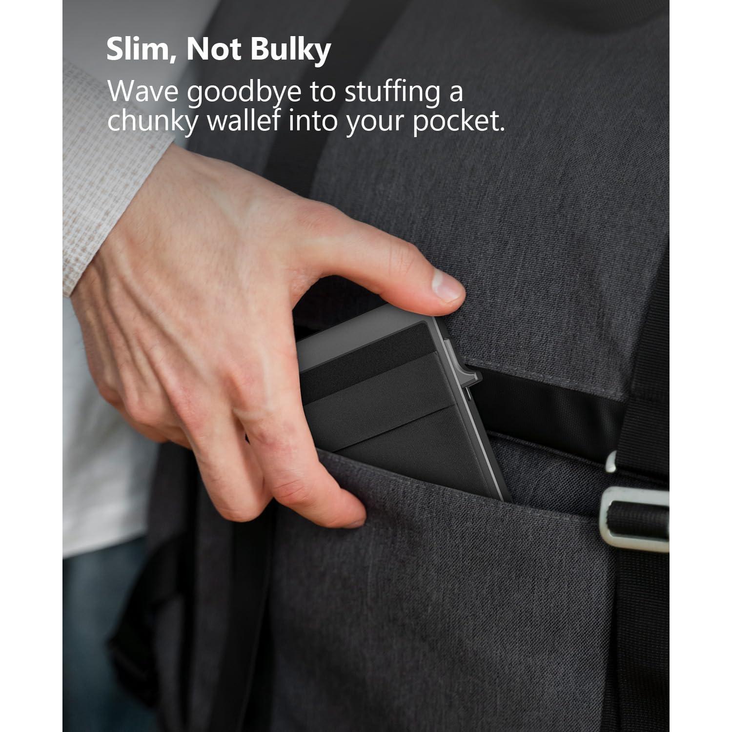 Billetera delgada TUXON con bloqueo RFID para hombres - Negro