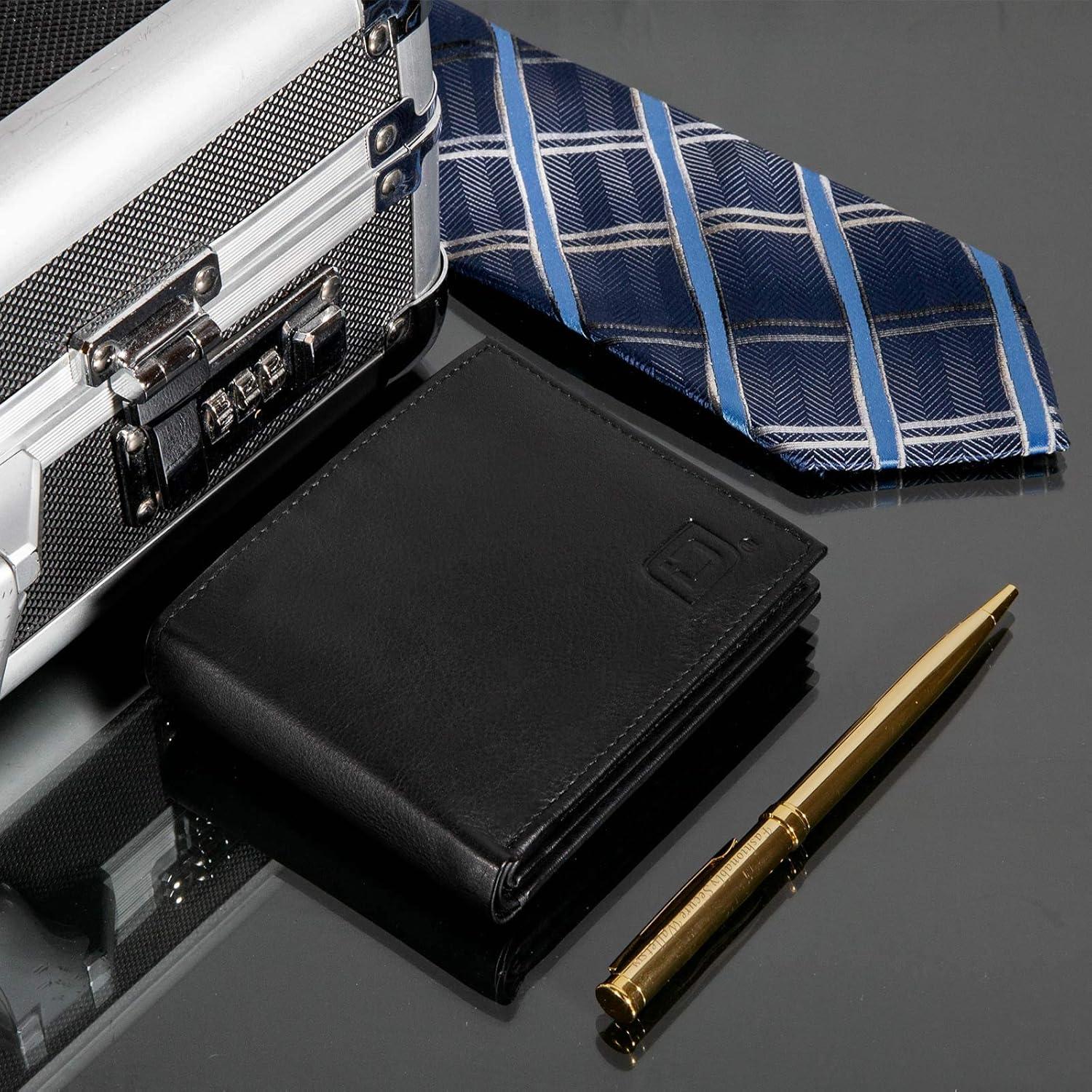 Billetera Bifold ID Stronghold para Hombres - Cuero Genuino RFID