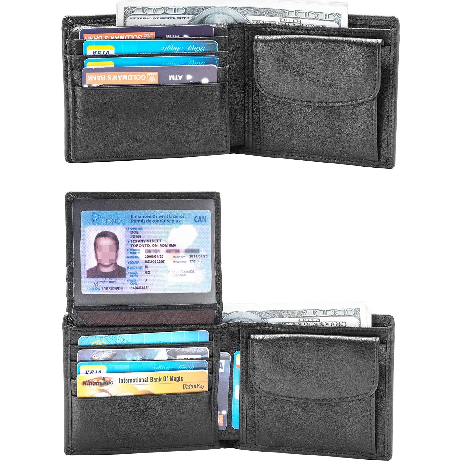 Cartera Bifold de Cuero POKOFO con Bloqueo RFID para Hombres