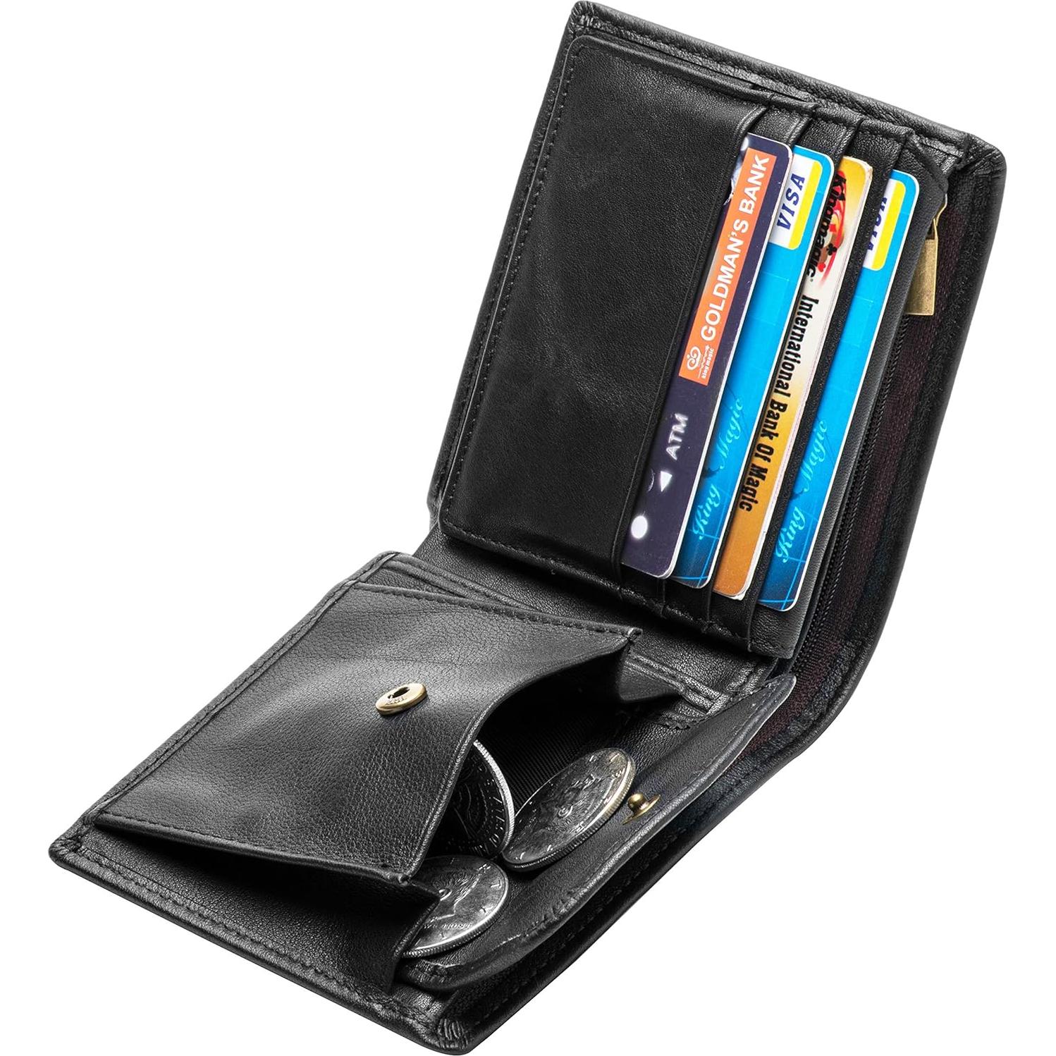 Cartera Bifold de Cuero POKOFO con Bloqueo RFID para Hombres