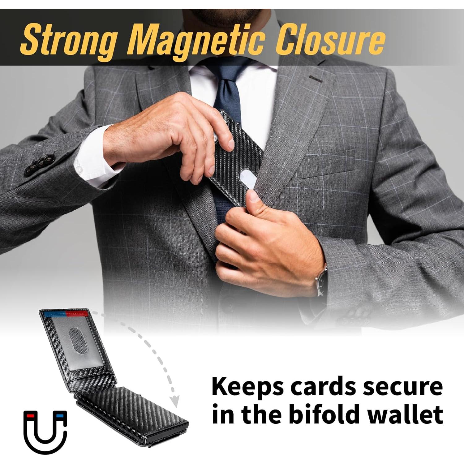 Billetera minimalista BLACKYEW con bloqueo RFID, fibra de carbono