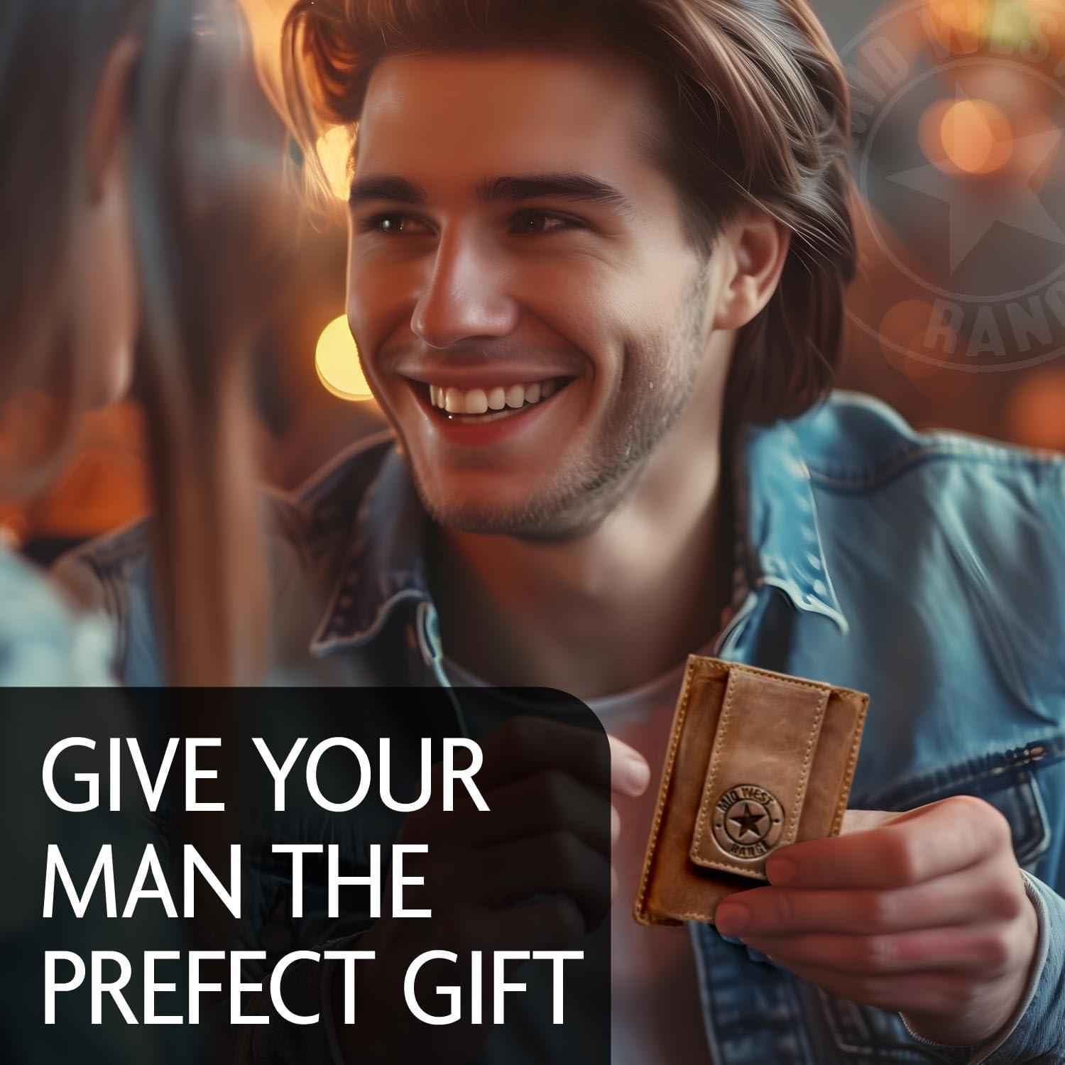 Billetera Minimalista de Cuero Mid West Range con Bloqueo RFID