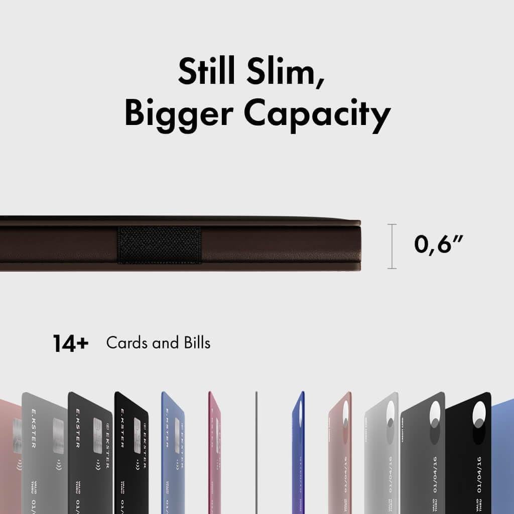 Billetera Ekster Pro de cuero minimalista con bloqueo RFID
