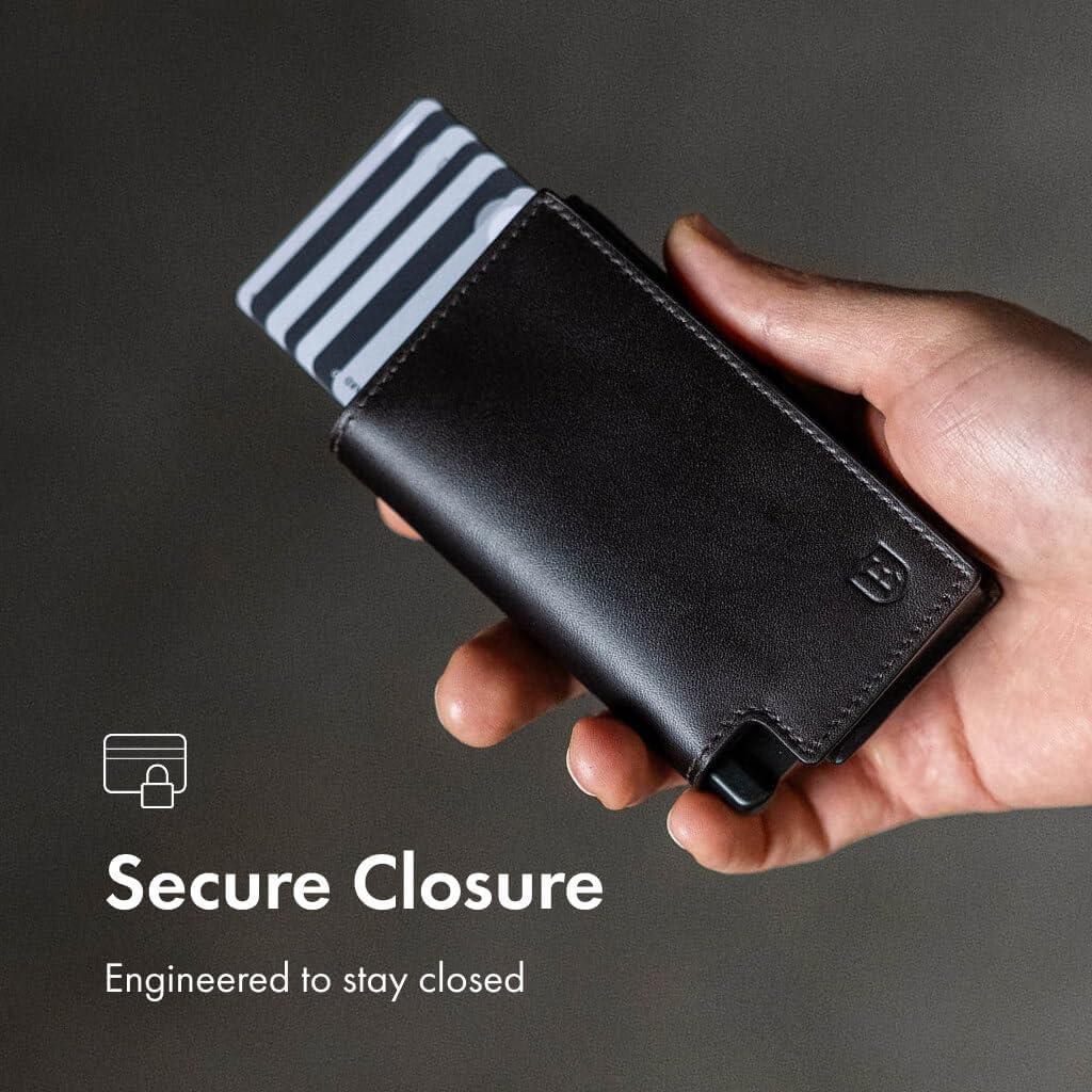 Billetera Ekster Pro de cuero minimalista con bloqueo RFID