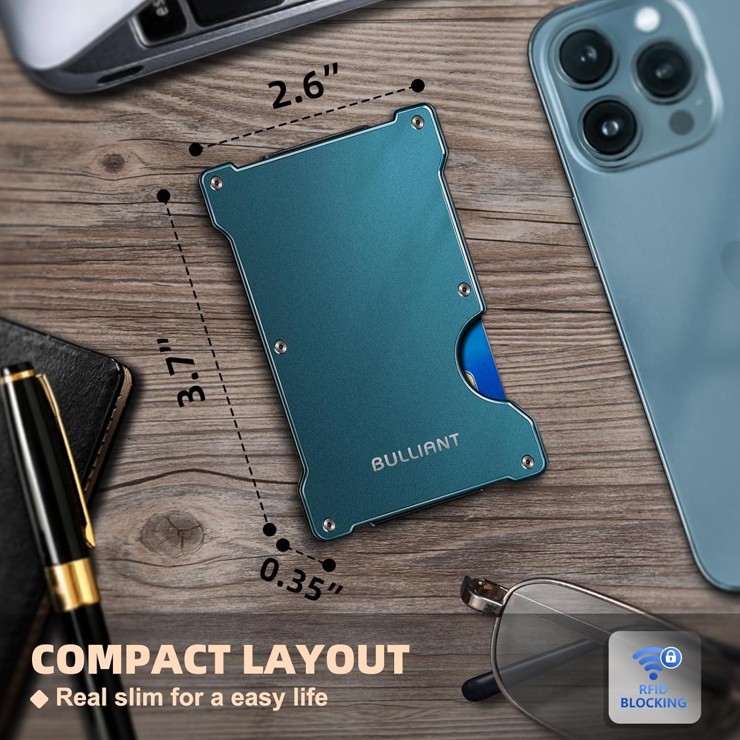 Cartera Metálica Slim Bulliant para Hombres con Bloqueo RFID