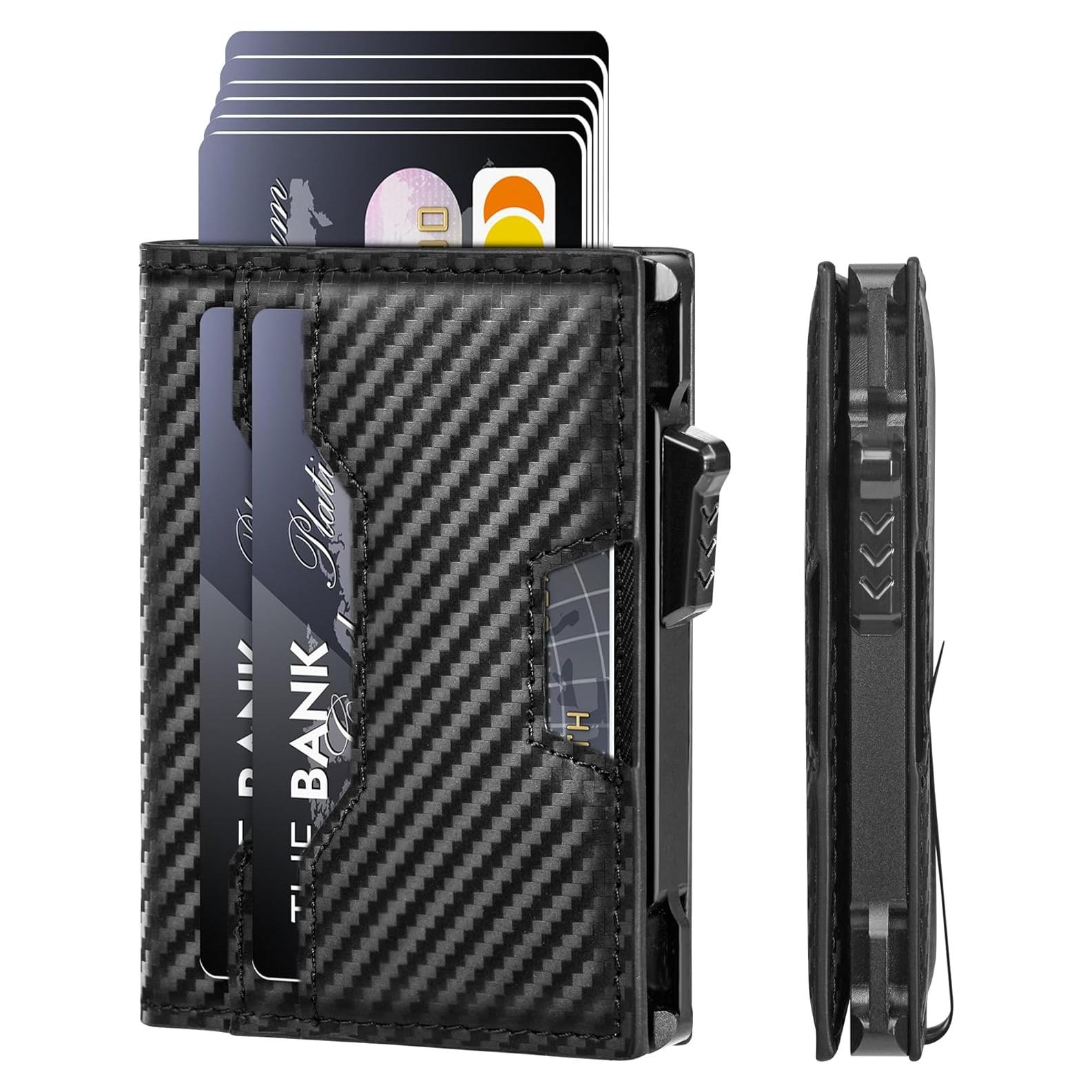 Billetera Slim Minimalista Vandz con Bloqueo RFID - Fibra de Carbono