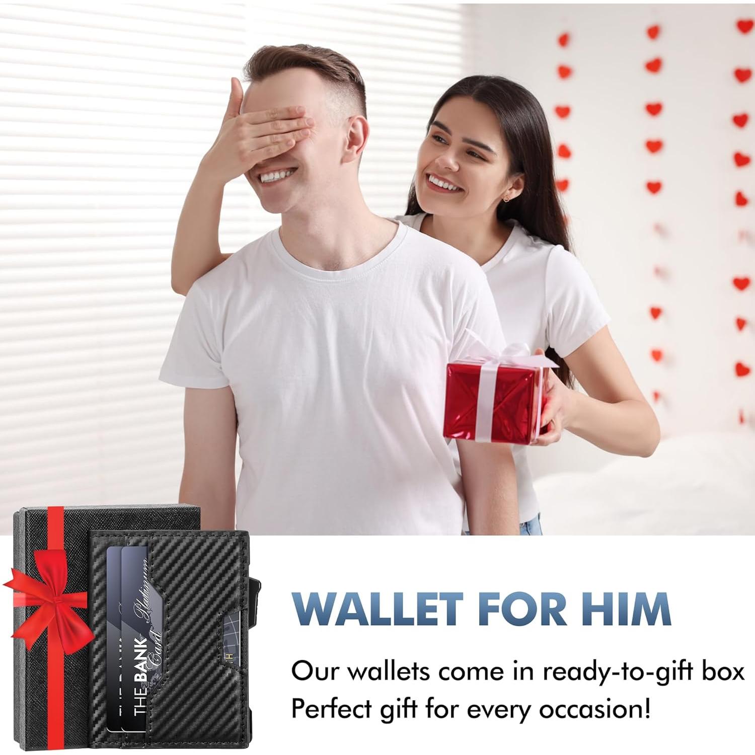 Billetera Slim Minimalista Vandz con Bloqueo RFID - Fibra de Carbono