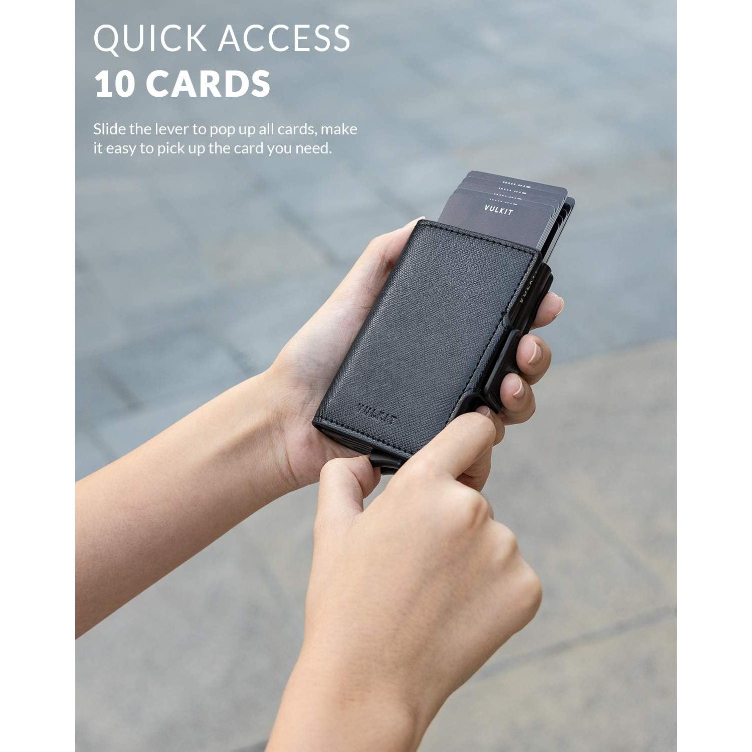 Cartera Porta Tarjetas VULKIT con Bloqueo RFID Doble Estuche