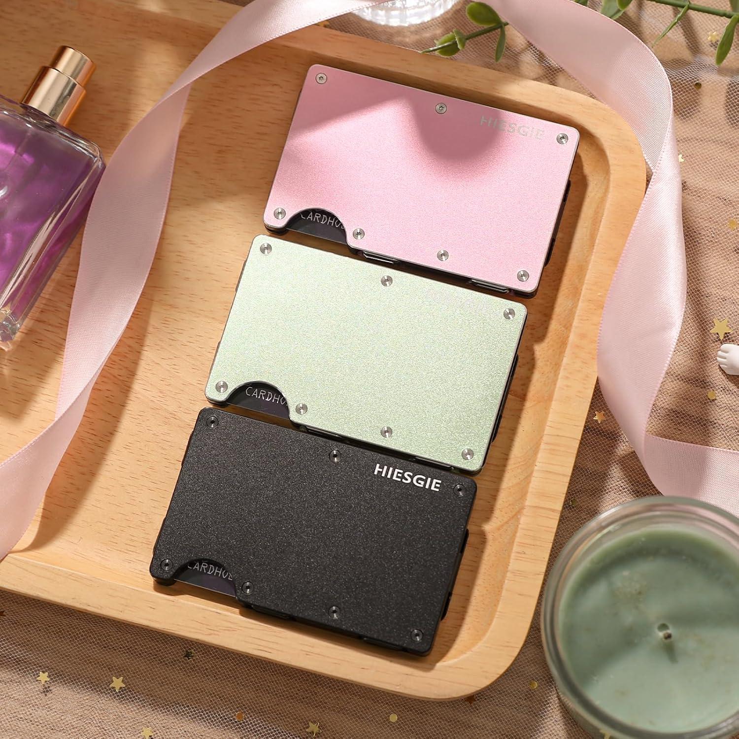 Billetera Minimalista HIESGIE de Aluminio con Bloqueo RFID - Negro