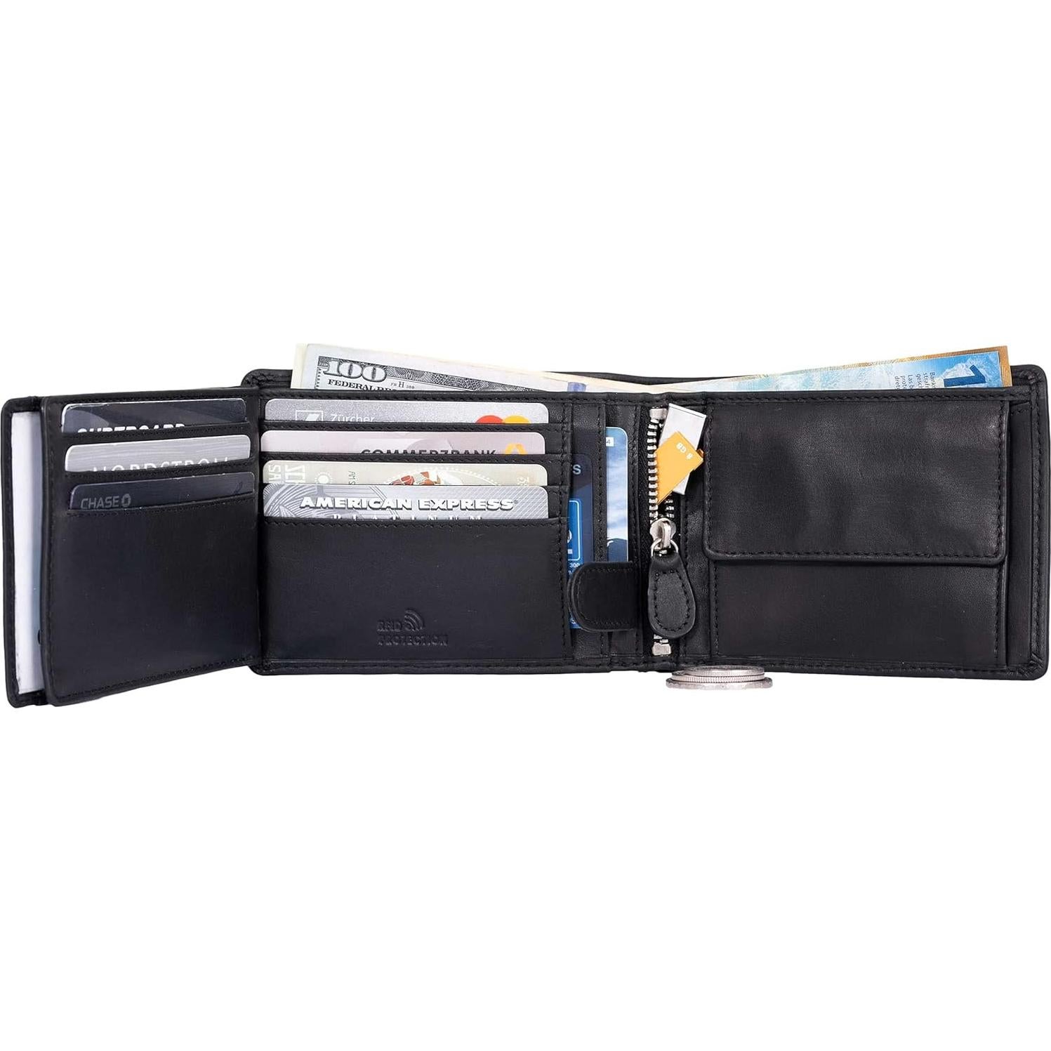 Billetera de Cuero Bifold DiLoro para Hombres con RFID