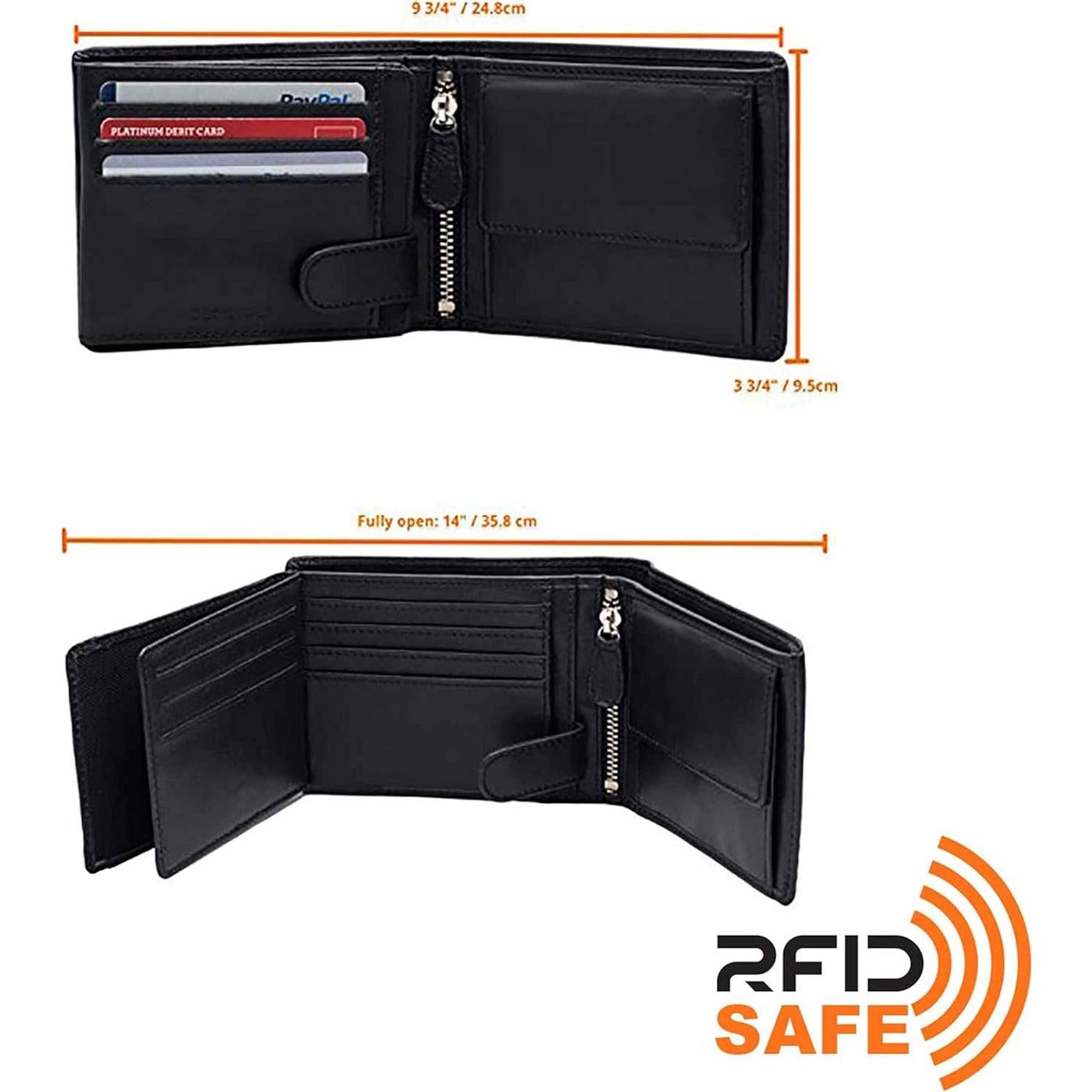 Billetera de Cuero Bifold DiLoro para Hombres con RFID