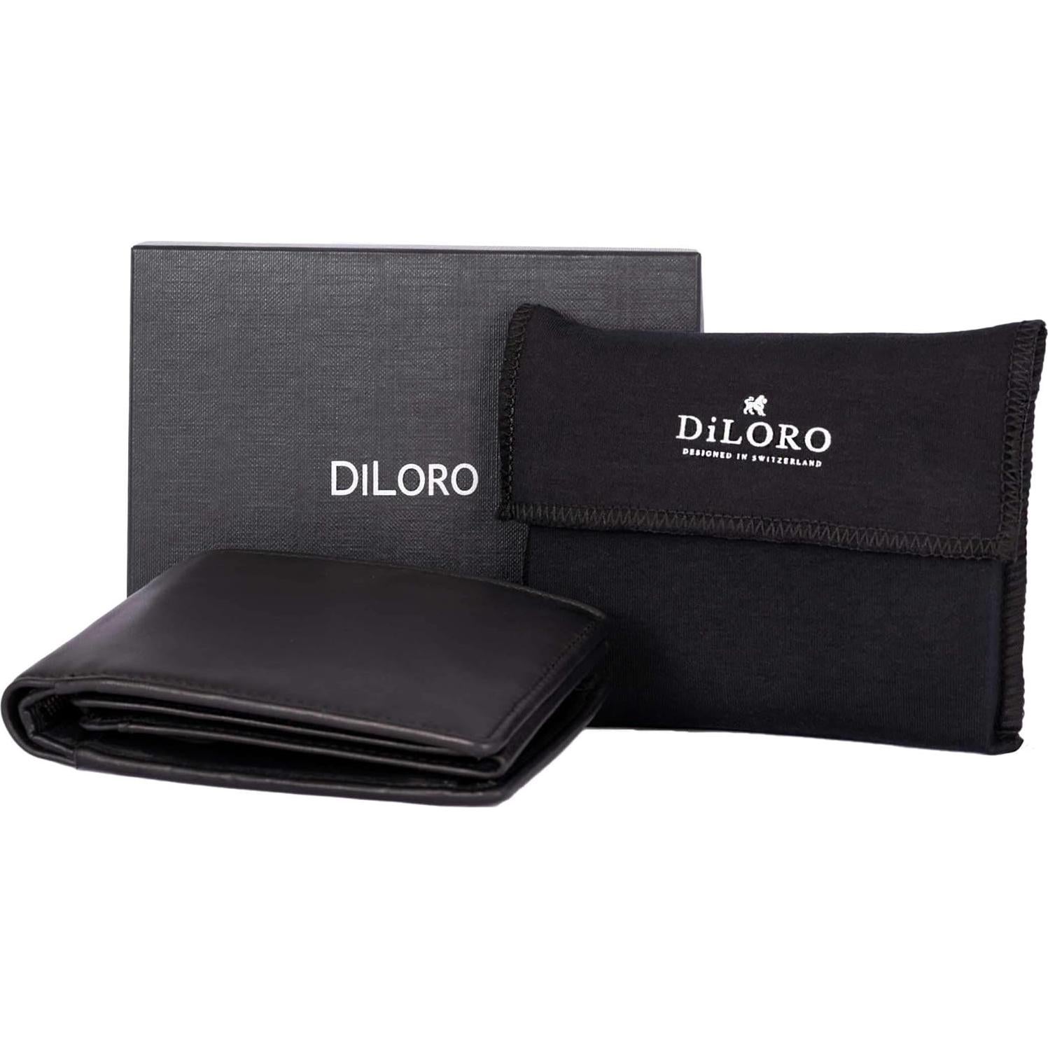 Billetera de Cuero Bifold DiLoro para Hombres con RFID