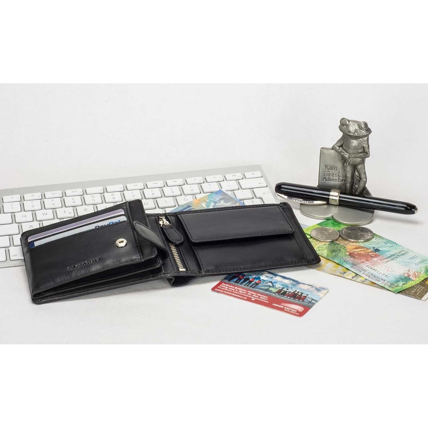 Billetera de Cuero Bifold DiLoro para Hombres con RFID