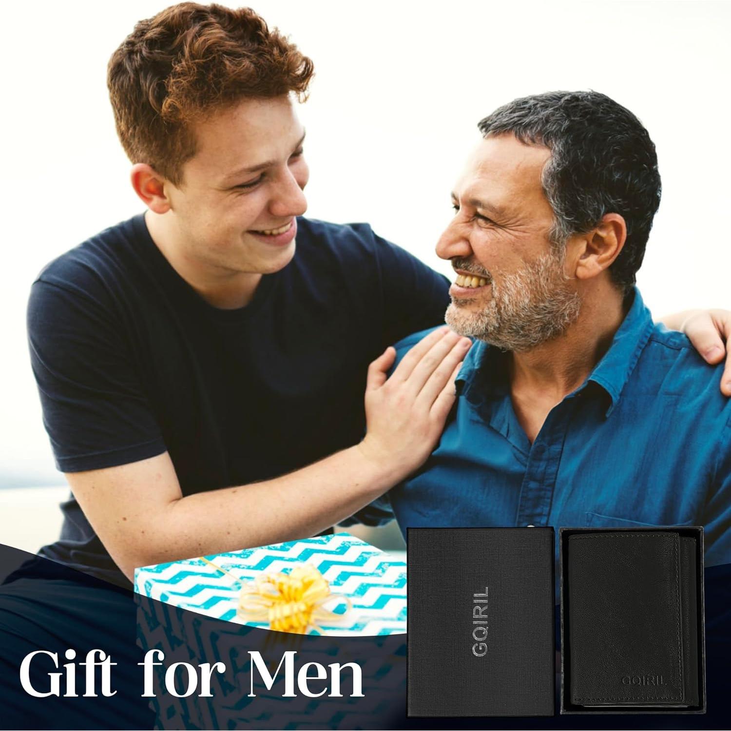 Billetera Pop Up Slim RFID para Hombres - Cuero Negro