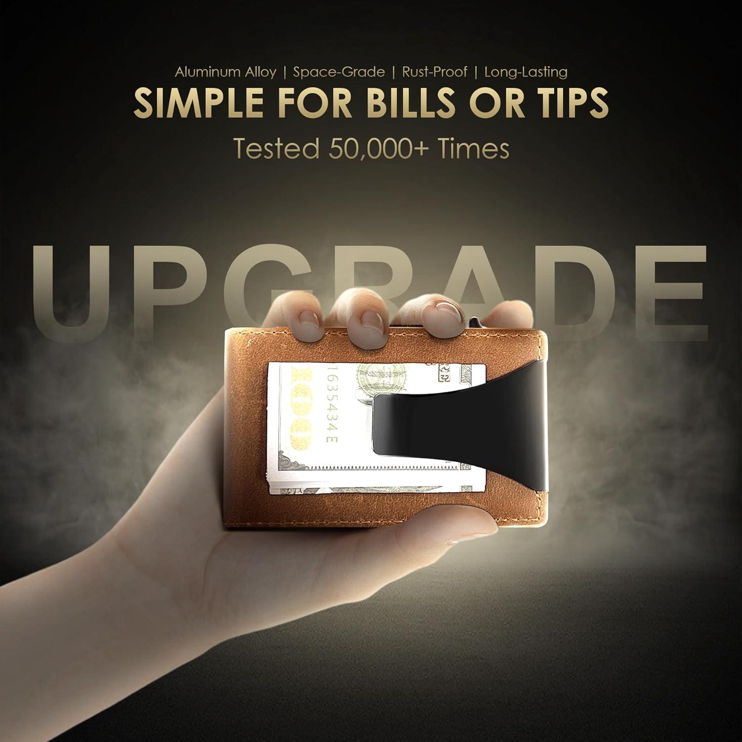 Billetera Minimalista QLD para Hombres con Bloqueo RFID - Marrón