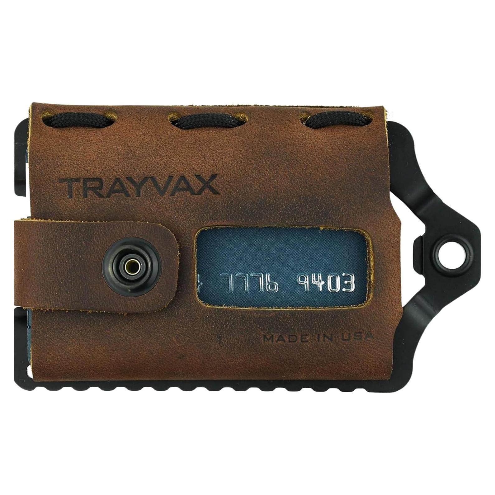 Billetera Trayvax Element RFID Minimalista de Cuero y Metal