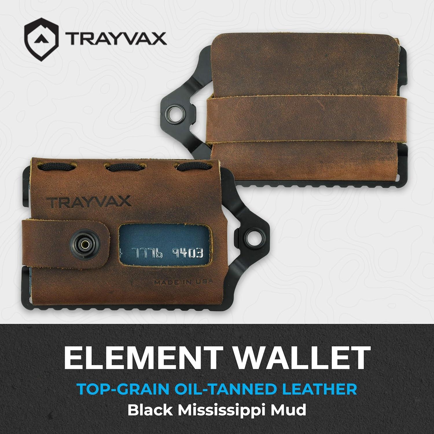 Billetera Trayvax Element RFID Minimalista de Cuero y Metal