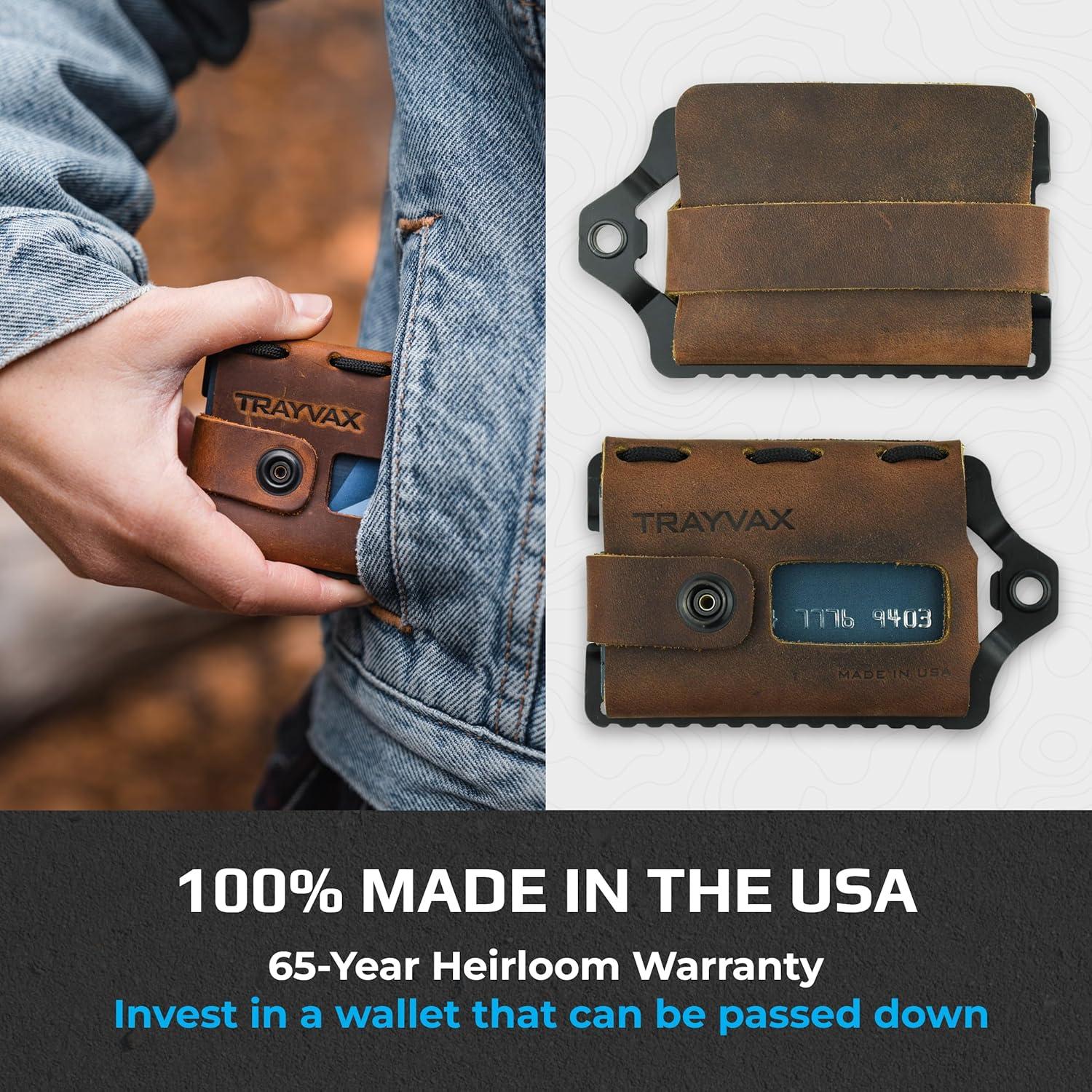 Billetera Trayvax Element RFID Minimalista de Cuero y Metal