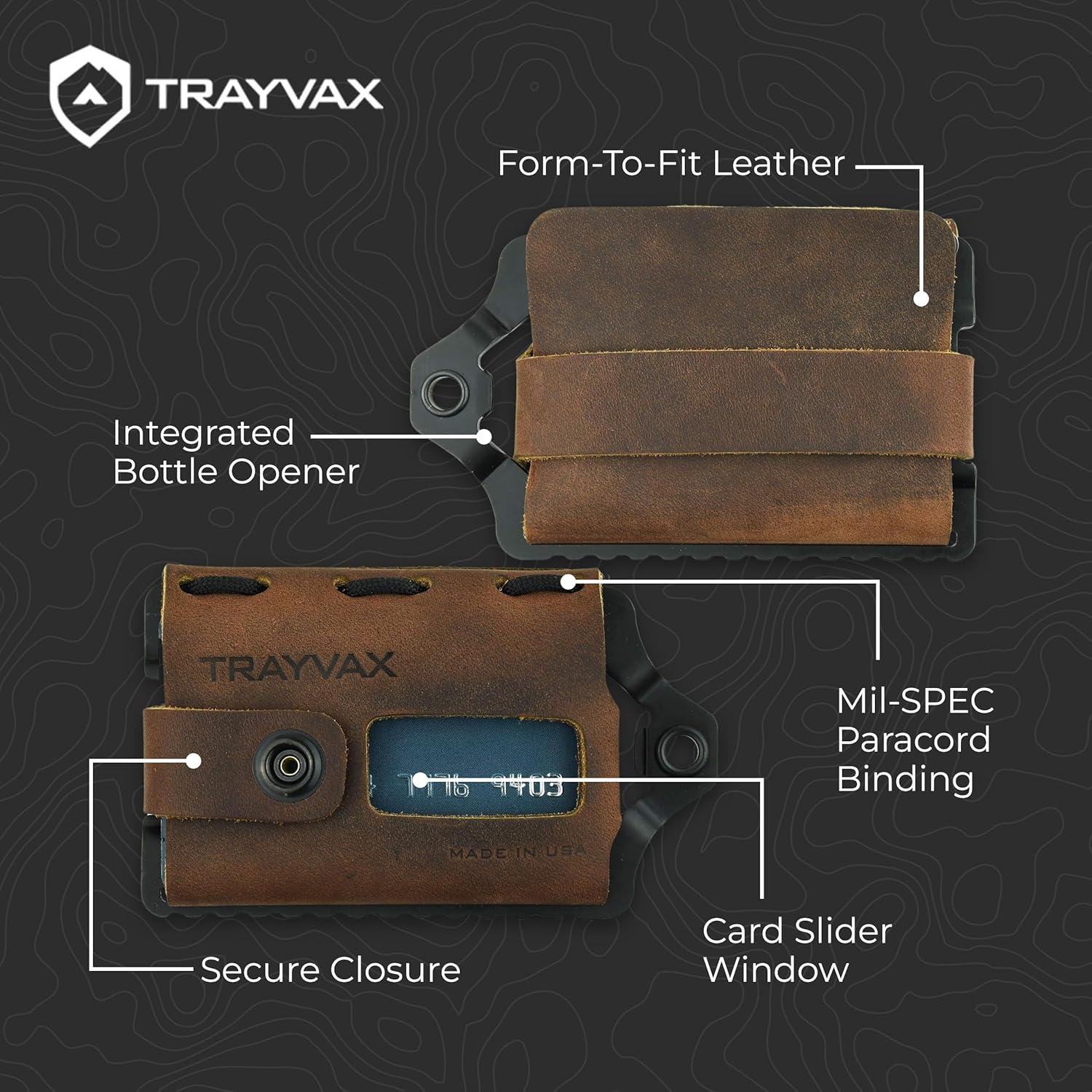 Billetera Trayvax Element RFID Minimalista de Cuero y Metal