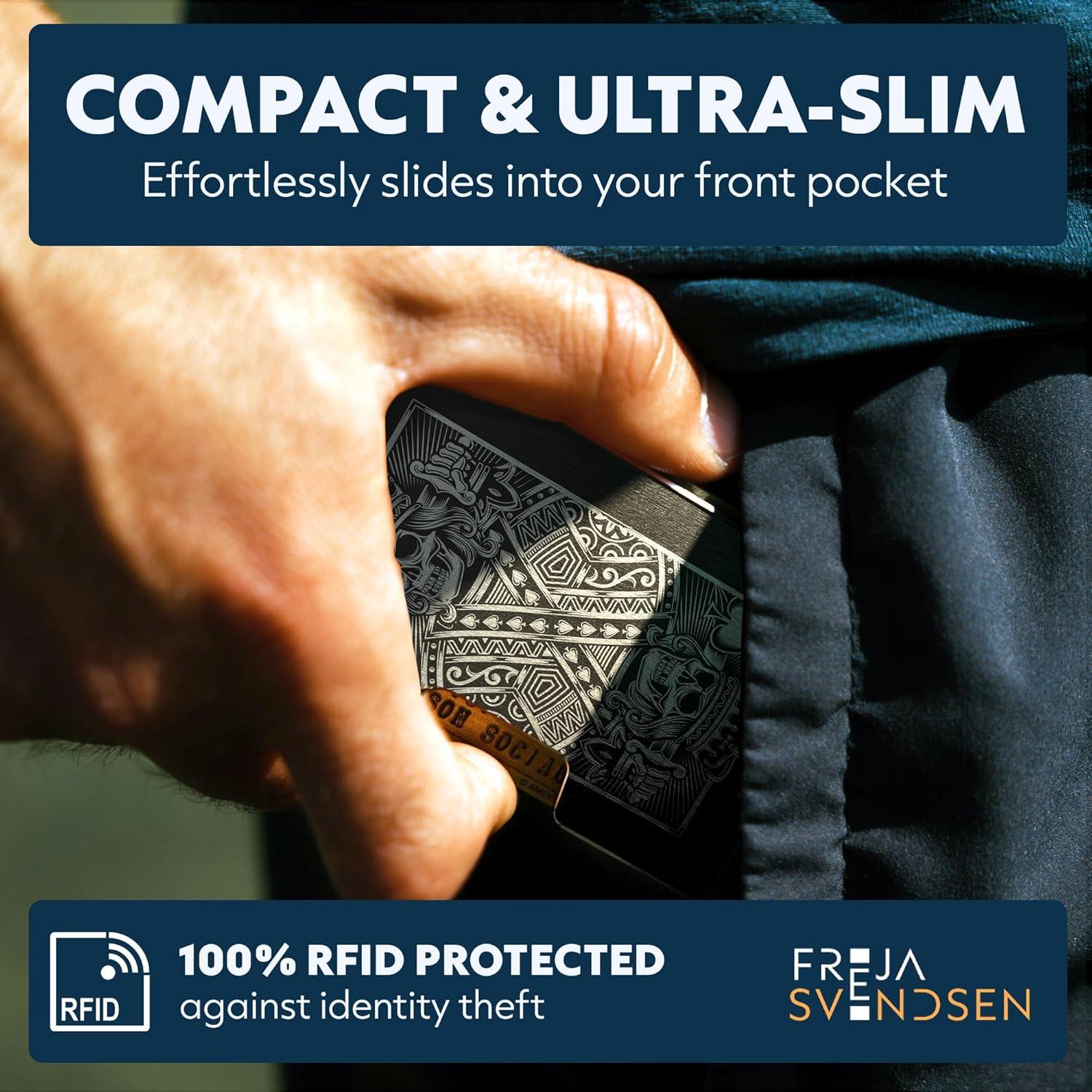 Billetera Minimalista de Aluminio RFID para Hombres - Clip de Dinero y Soporte de Tarjetas