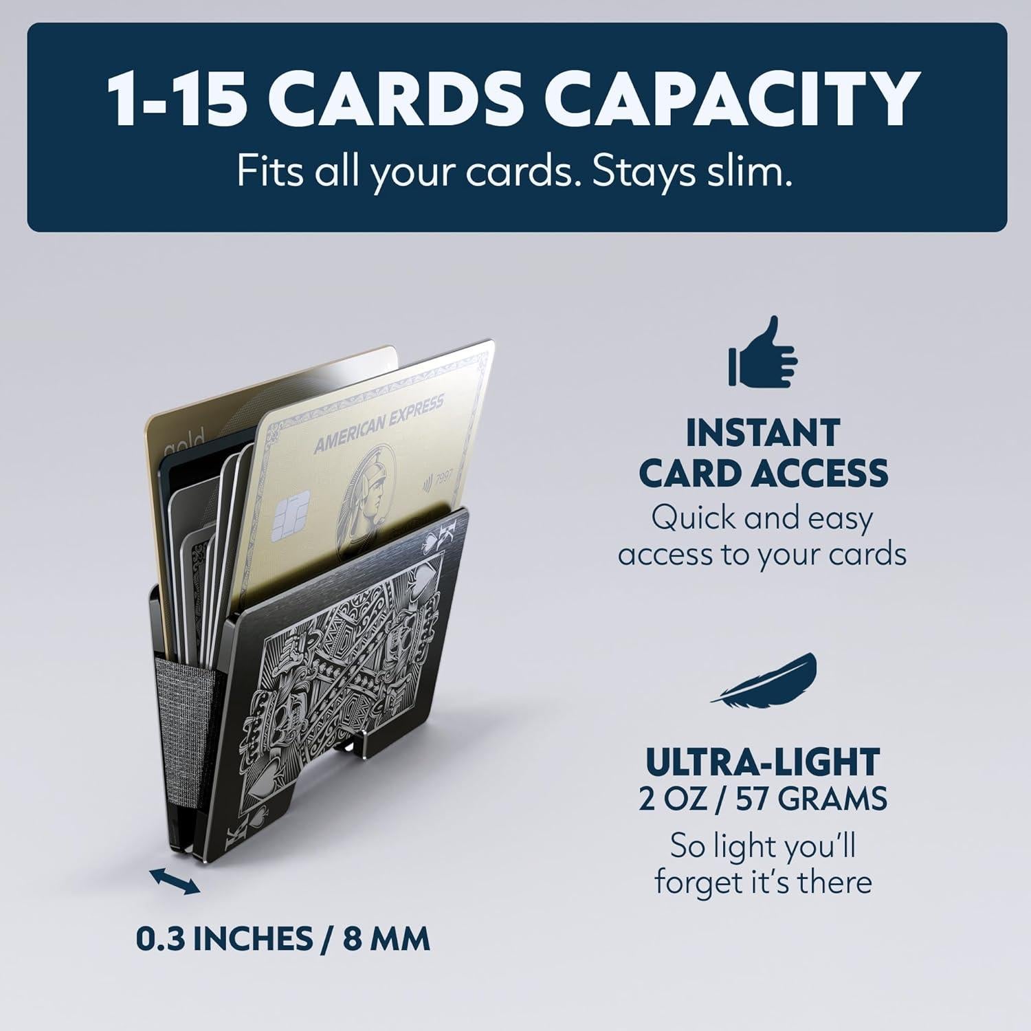 Billetera Minimalista de Aluminio RFID para Hombres - Clip de Dinero y Soporte de Tarjetas