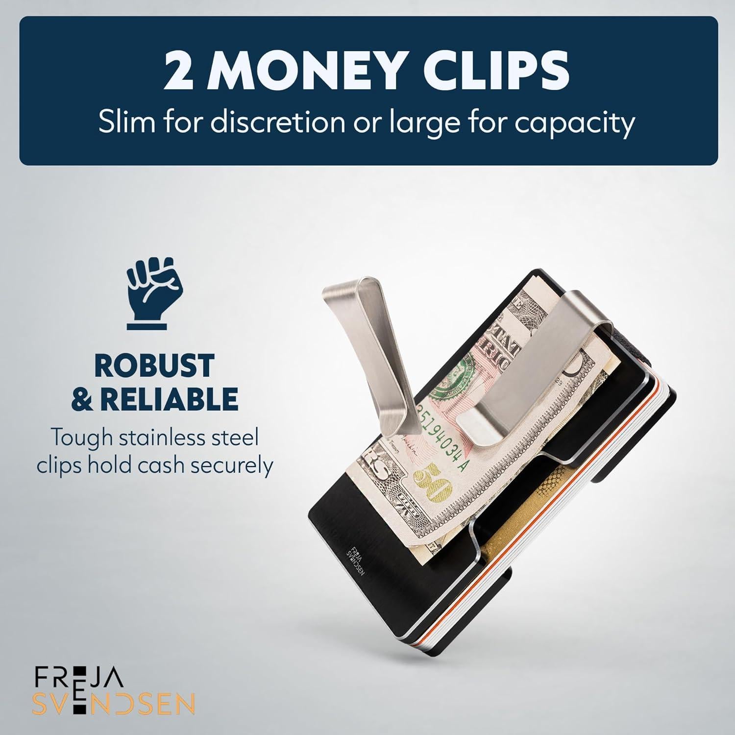 Billetera Minimalista de Aluminio RFID para Hombres - Clip de Dinero y Soporte de Tarjetas