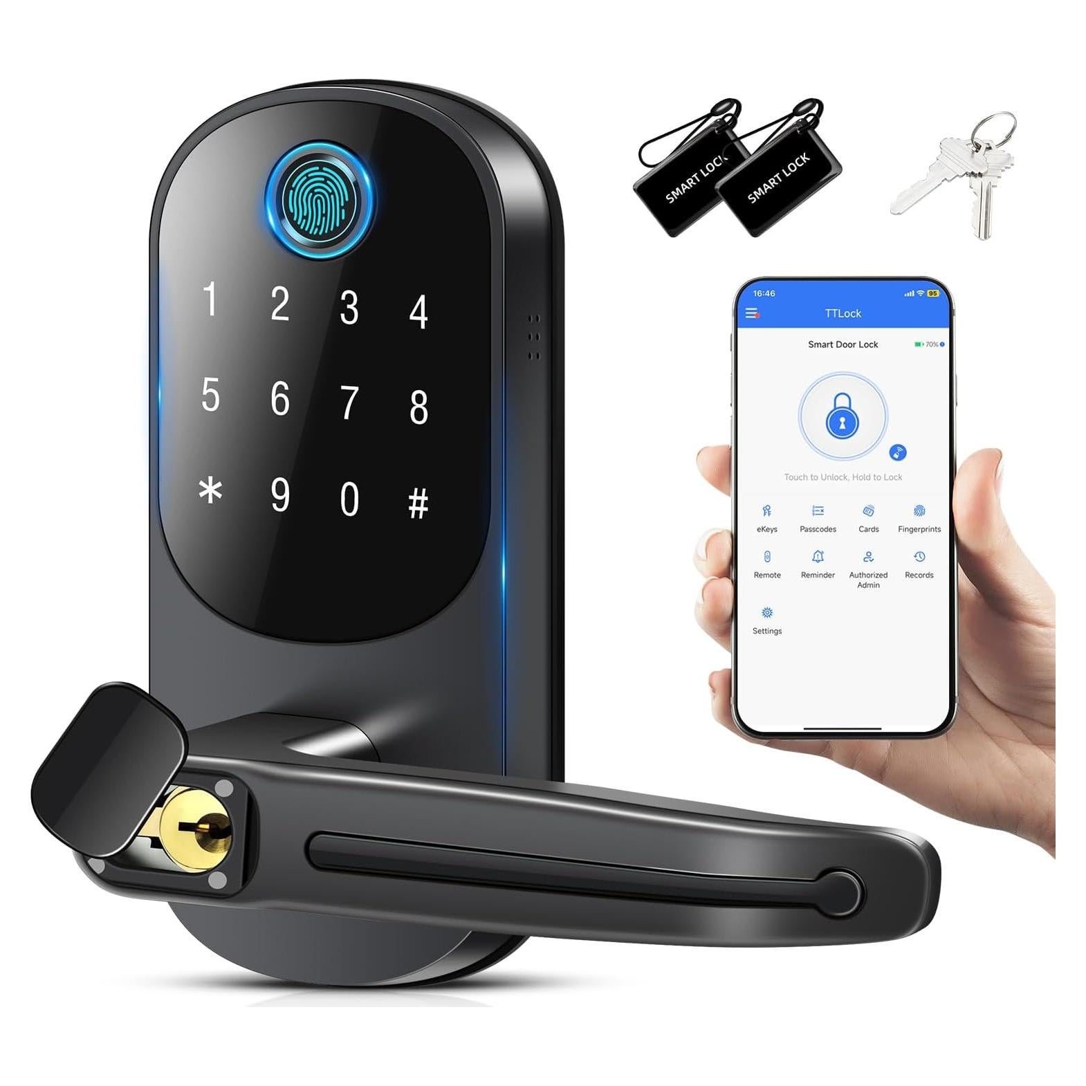 Cerradura Inteligente MSR605 Sin Llave con Huella Dactilar y Teclado