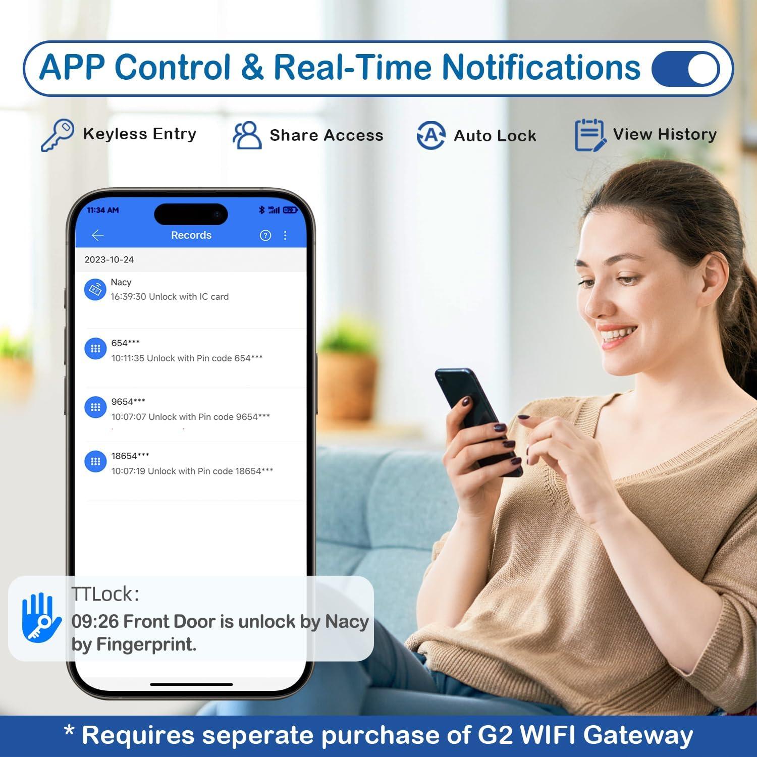 Cerradura Inteligente MSR605 Sin Llave con Huella Dactilar y Teclado