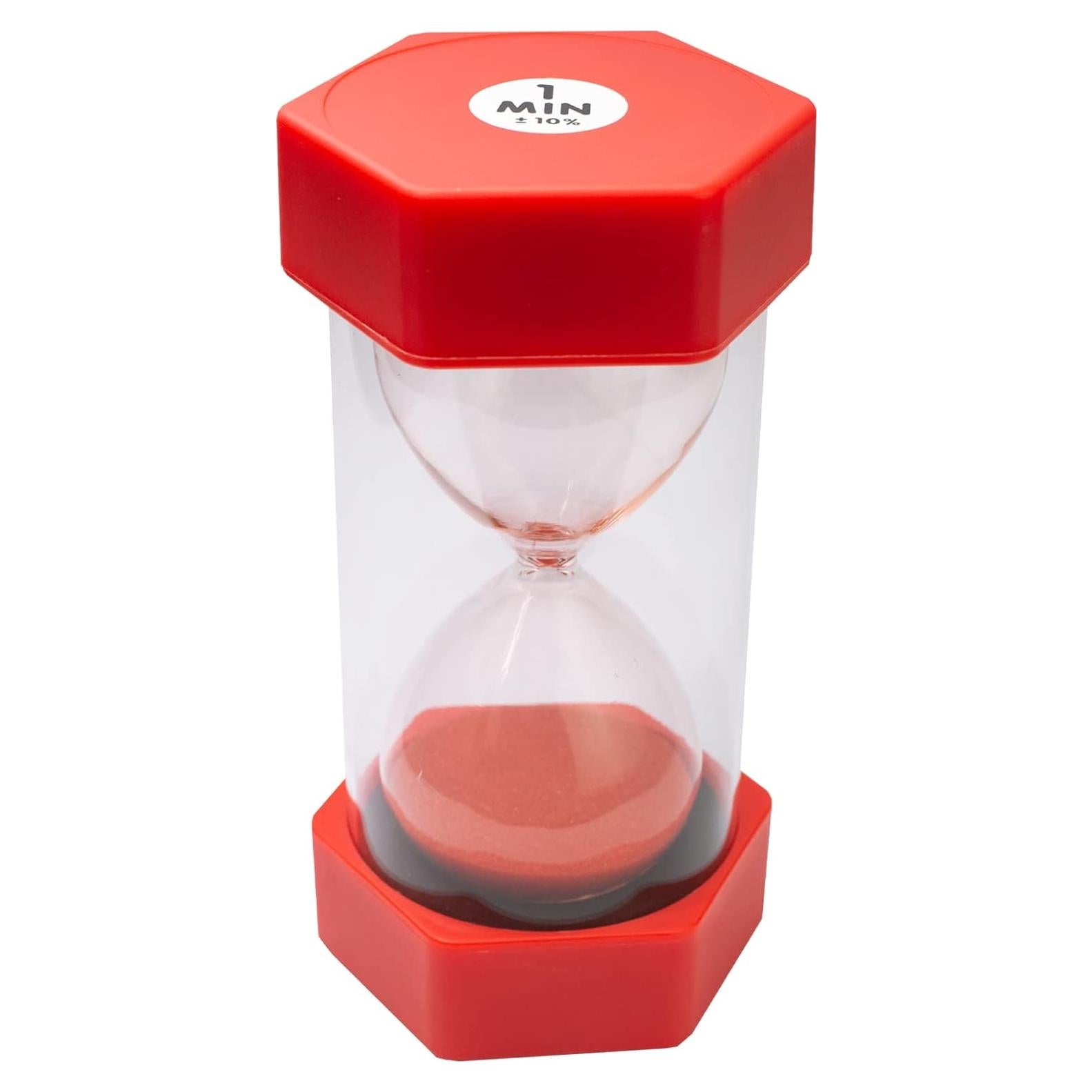 Reloj de Arena Grande TeacherFav 1 Minuto Rojo 16 cm