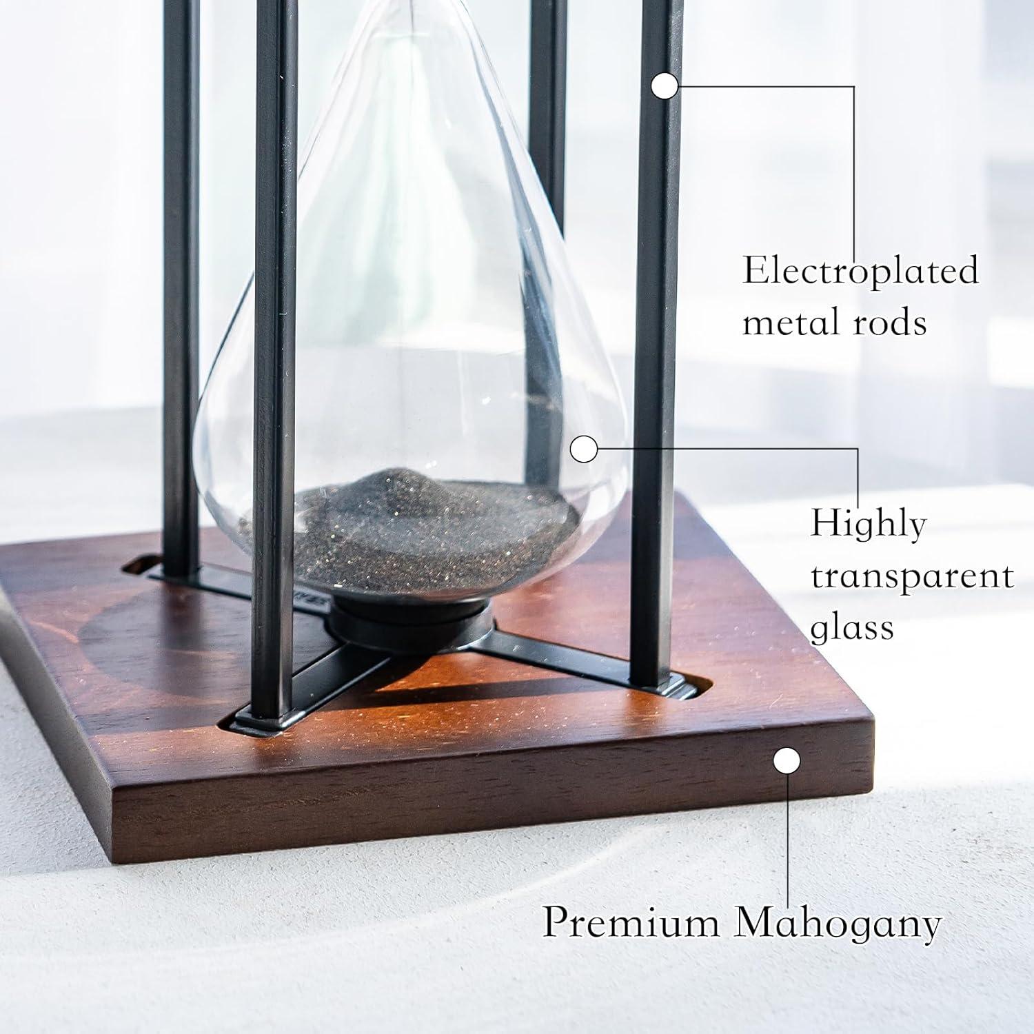 Temporizador de Arena Lmzxmcy Negro 60 Minutos Decorativo