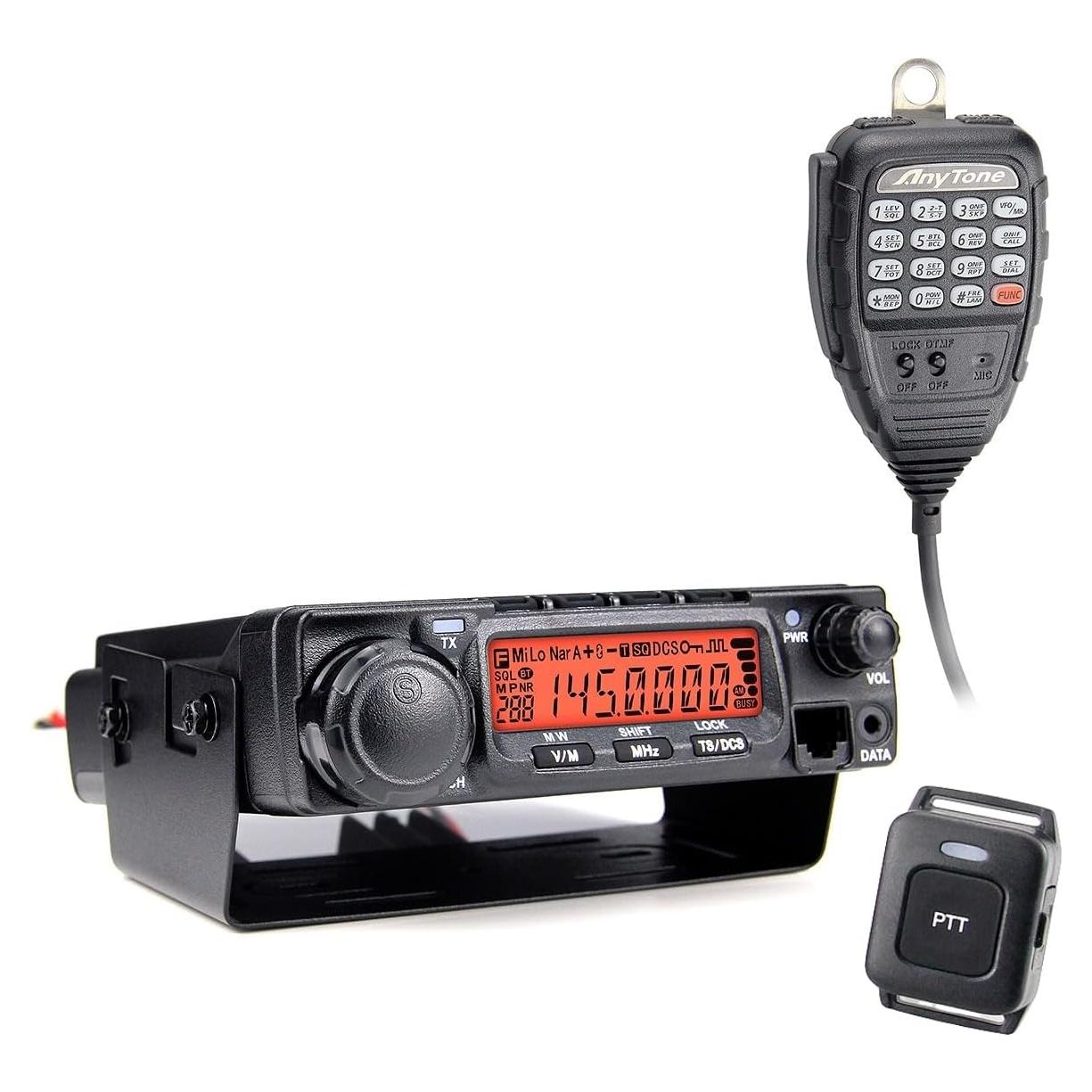 Radio Móvil VHF AnyTone AT-588Max 70W 510 Canales PTT Inalámbrico