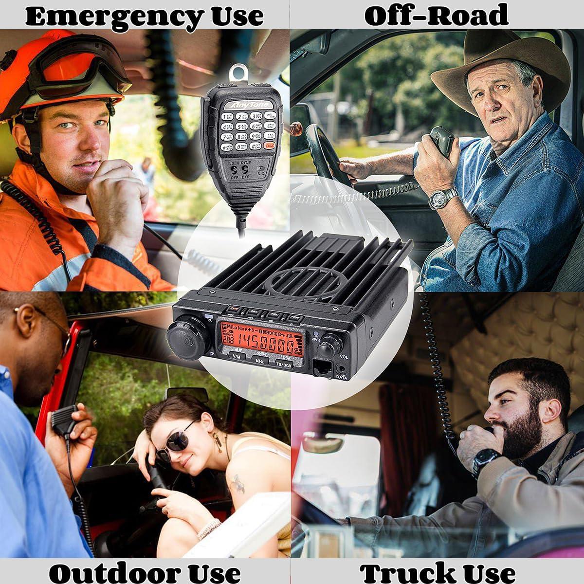 Radio Móvil VHF AnyTone AT-588Max 70W 510 Canales PTT Inalámbrico