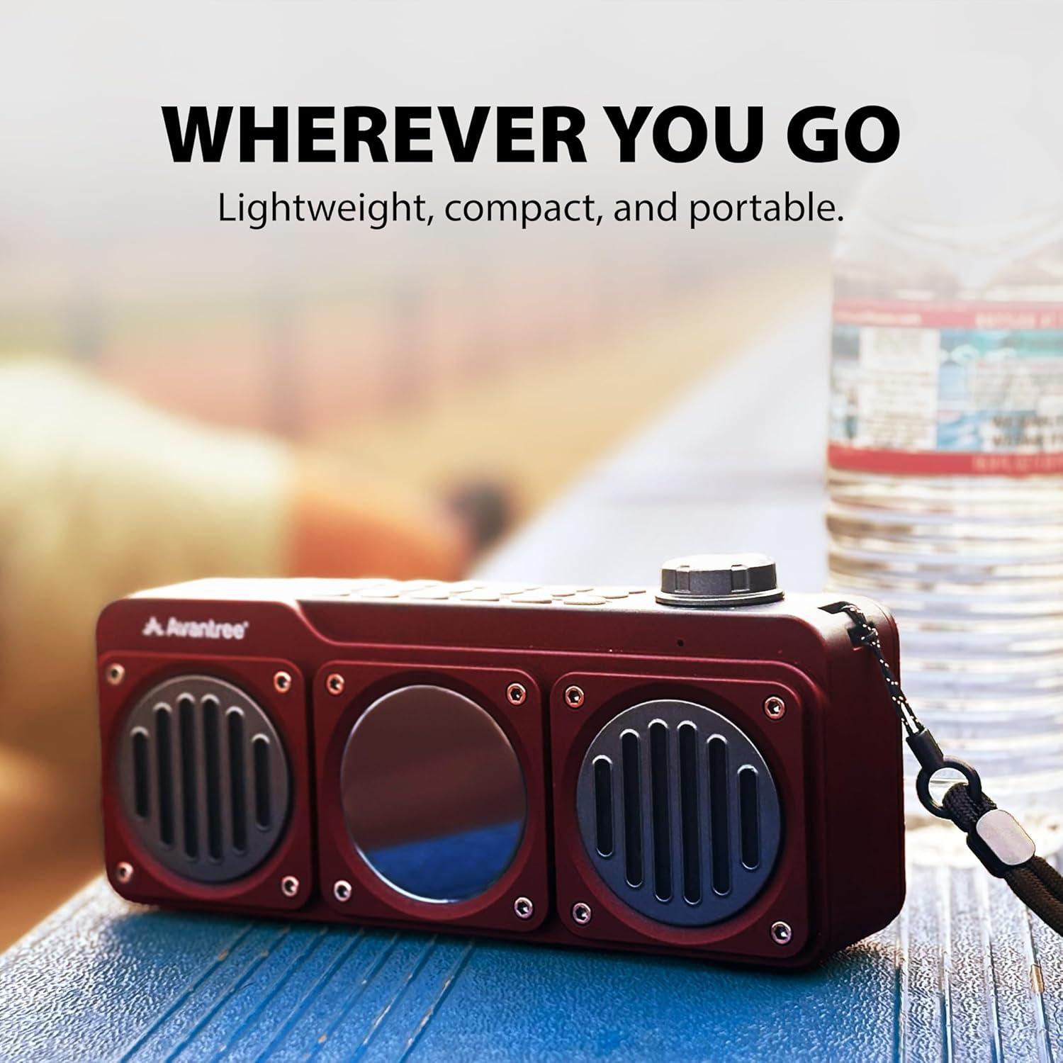 Avantree Boombyte - Radio FM portátil Bluetooth 4 en 1 Rojo