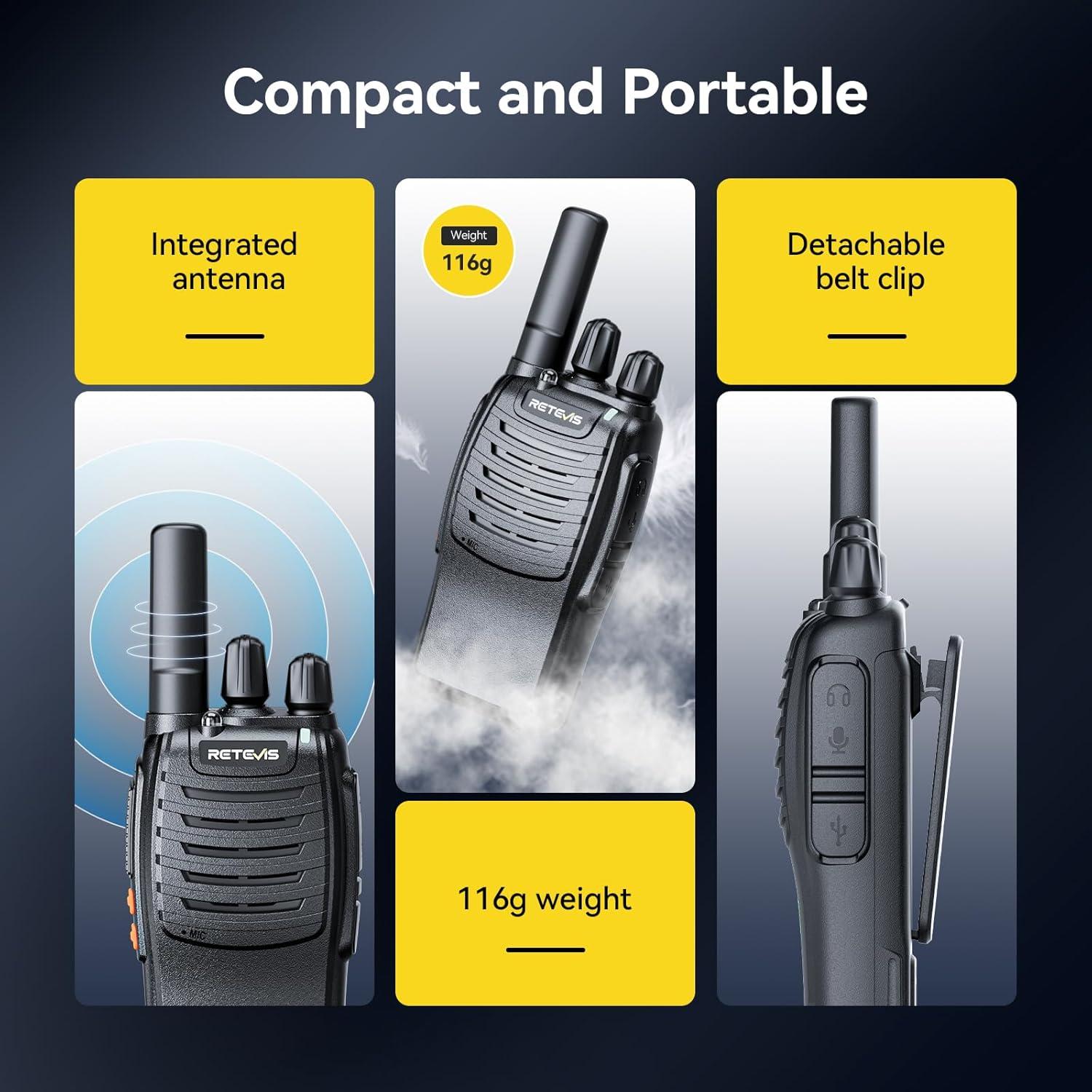 Walkie Talkies Retevis H-777 Portátiles 5 Pack FRS 1000mAh