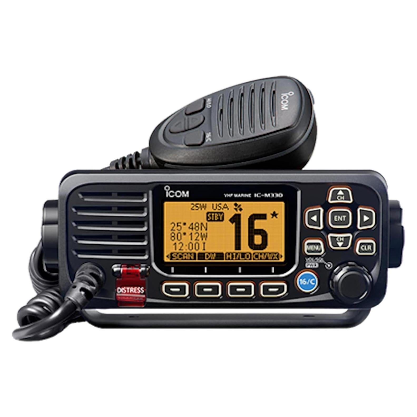 VHF ICOM M330G Negro Compacto con GPS e Impermeable