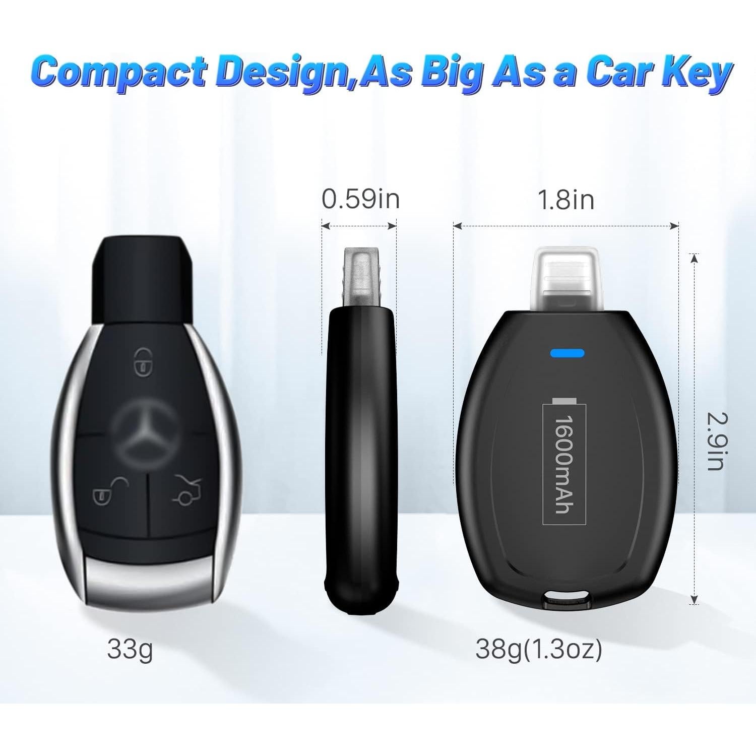 Cargador Portátil Mini Llavero SHENMZ para iPhone - Emergencia