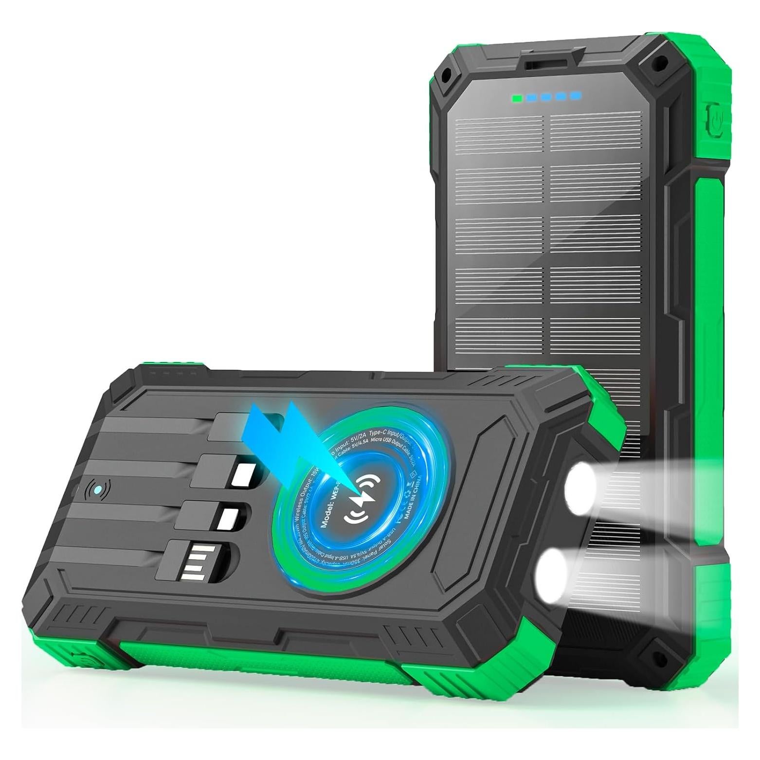 Banco de Energía Solar 49800mAh Cargador Inalámbrico QC3.0