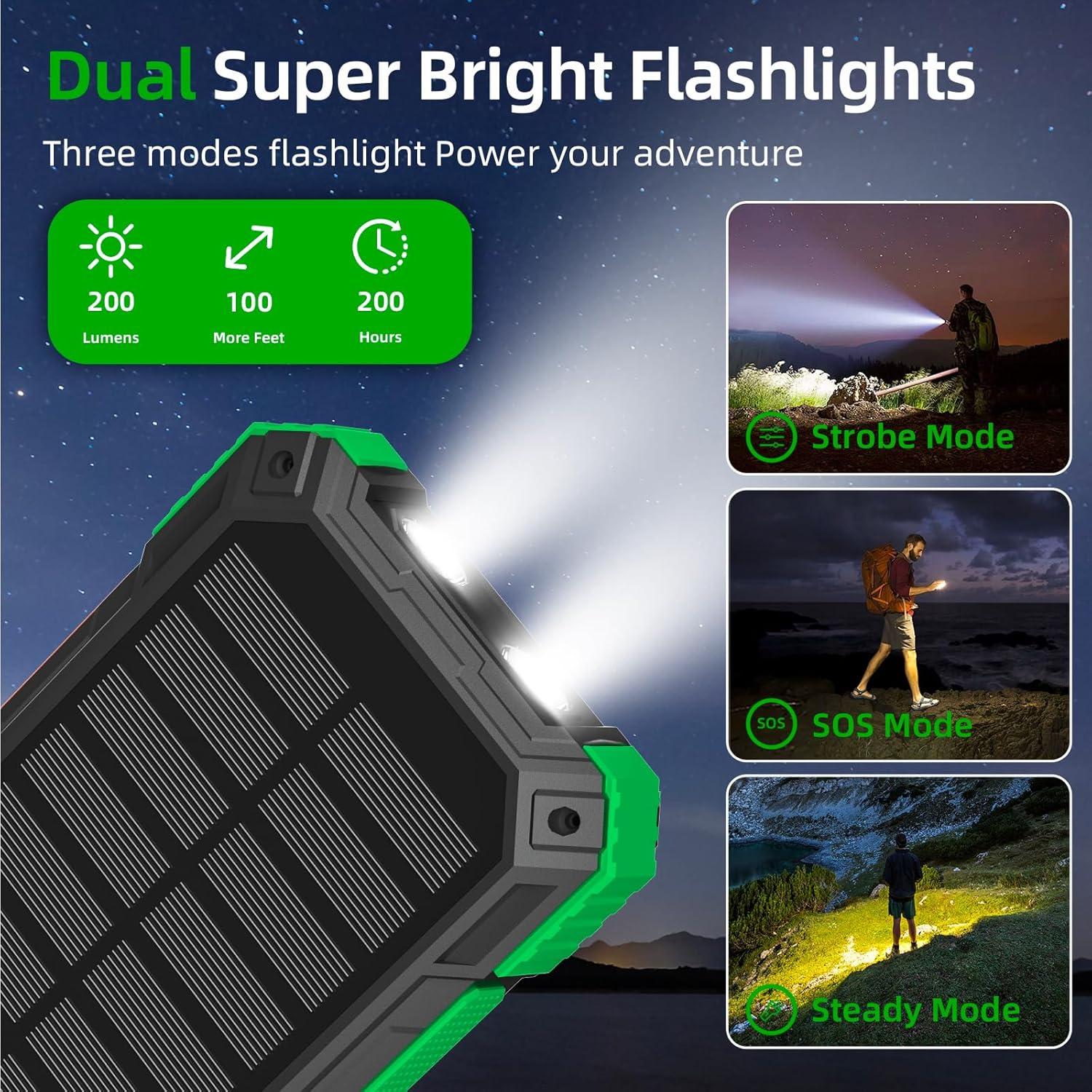 Banco de Energía Solar 49800mAh Cargador Inalámbrico QC3.0