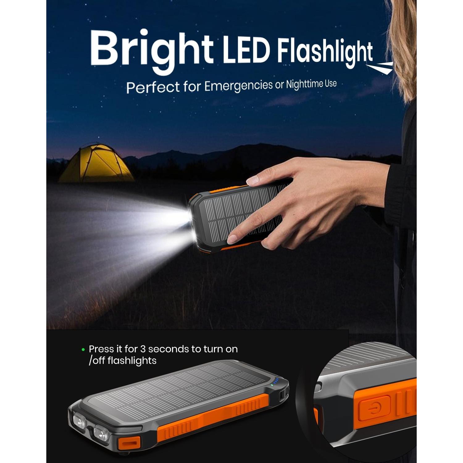 Banco de Energía Solar 46800mAh Yuwei Cargador Rápido 15W