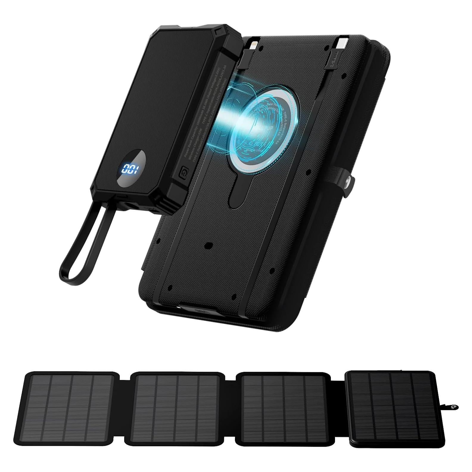 Banco de Energía Solar 10000mAh con Panel Plegable 14W