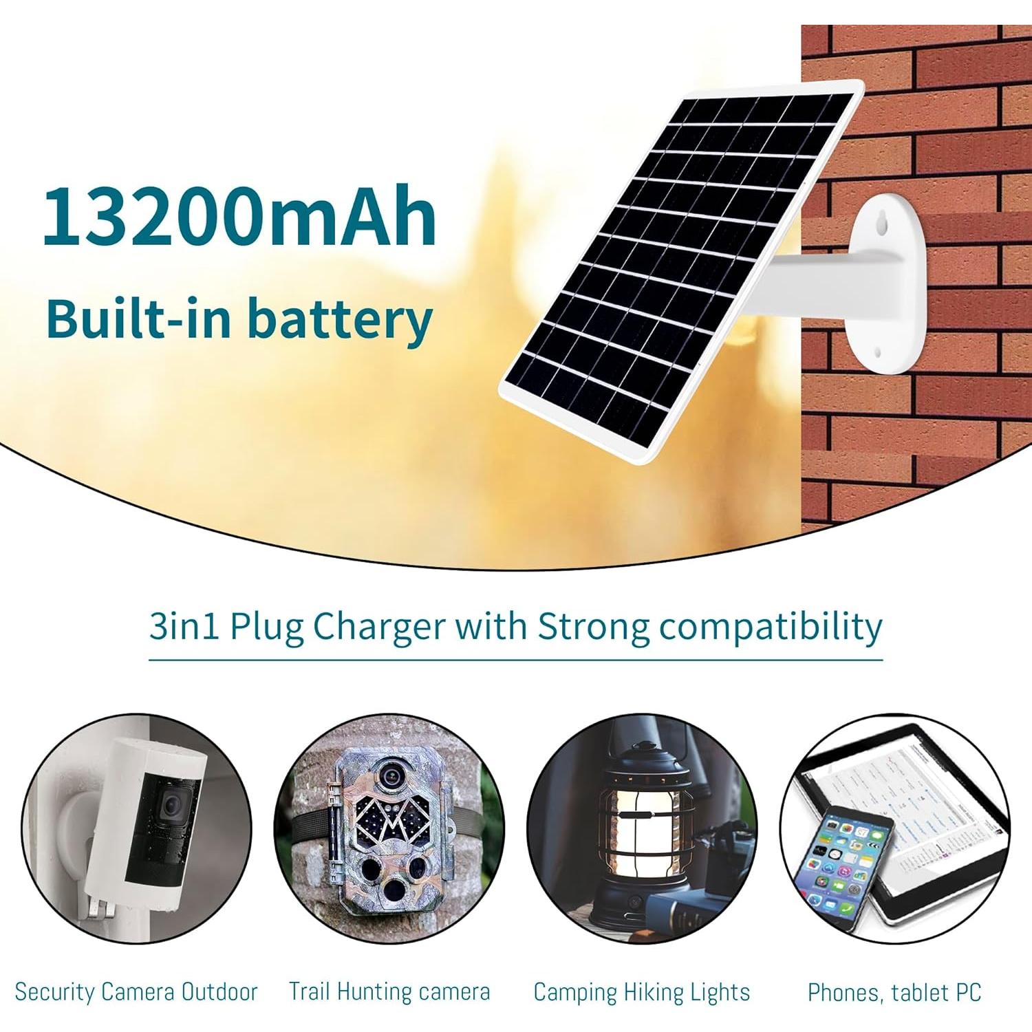 Panel Solar 8W DFTIM con Batería 13200mAh para Cámara