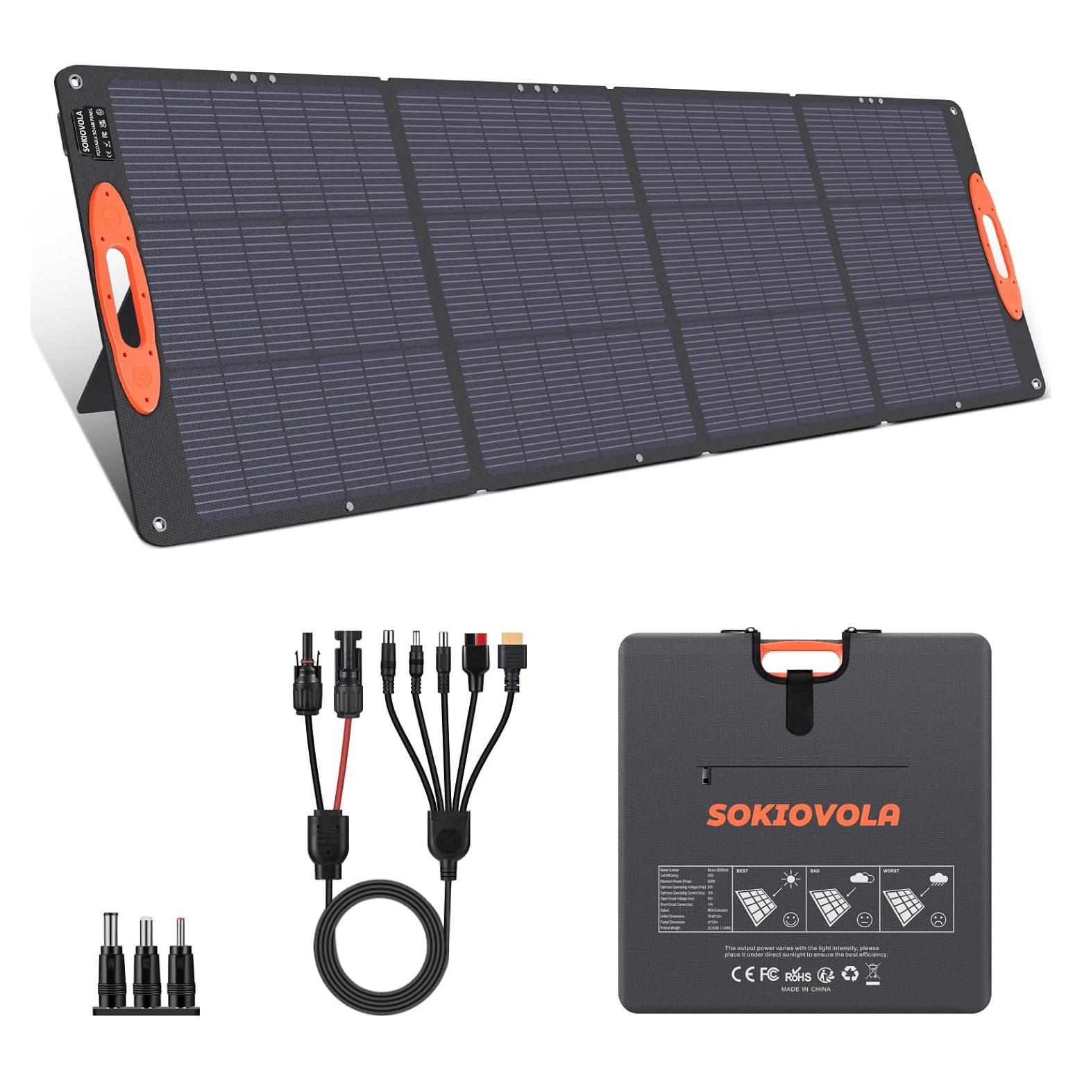 Panel Solar Plegable SOKIOVOLA 200W Alta Eficiencia IP68