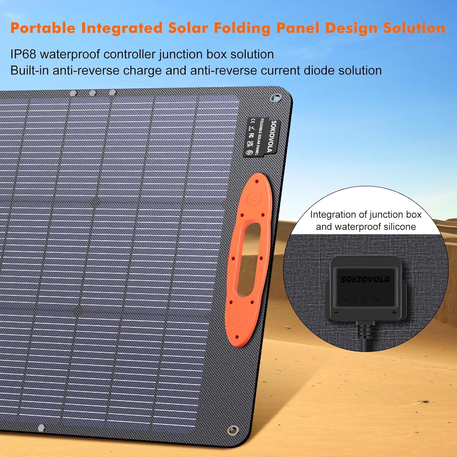 Panel Solar Plegable SOKIOVOLA 200W Alta Eficiencia IP68