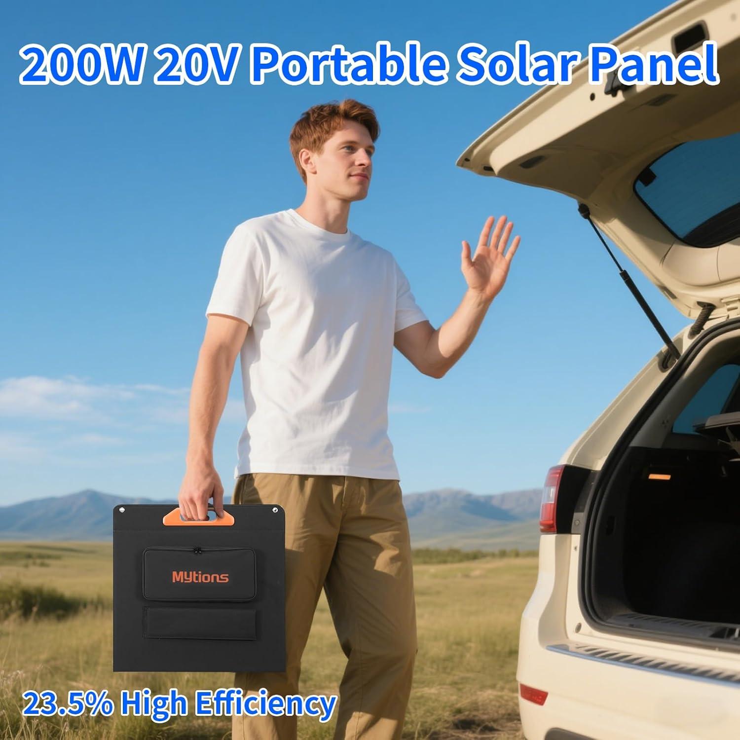 Panel Solar Portátil Mytions 200W Alta Eficiencia Camping