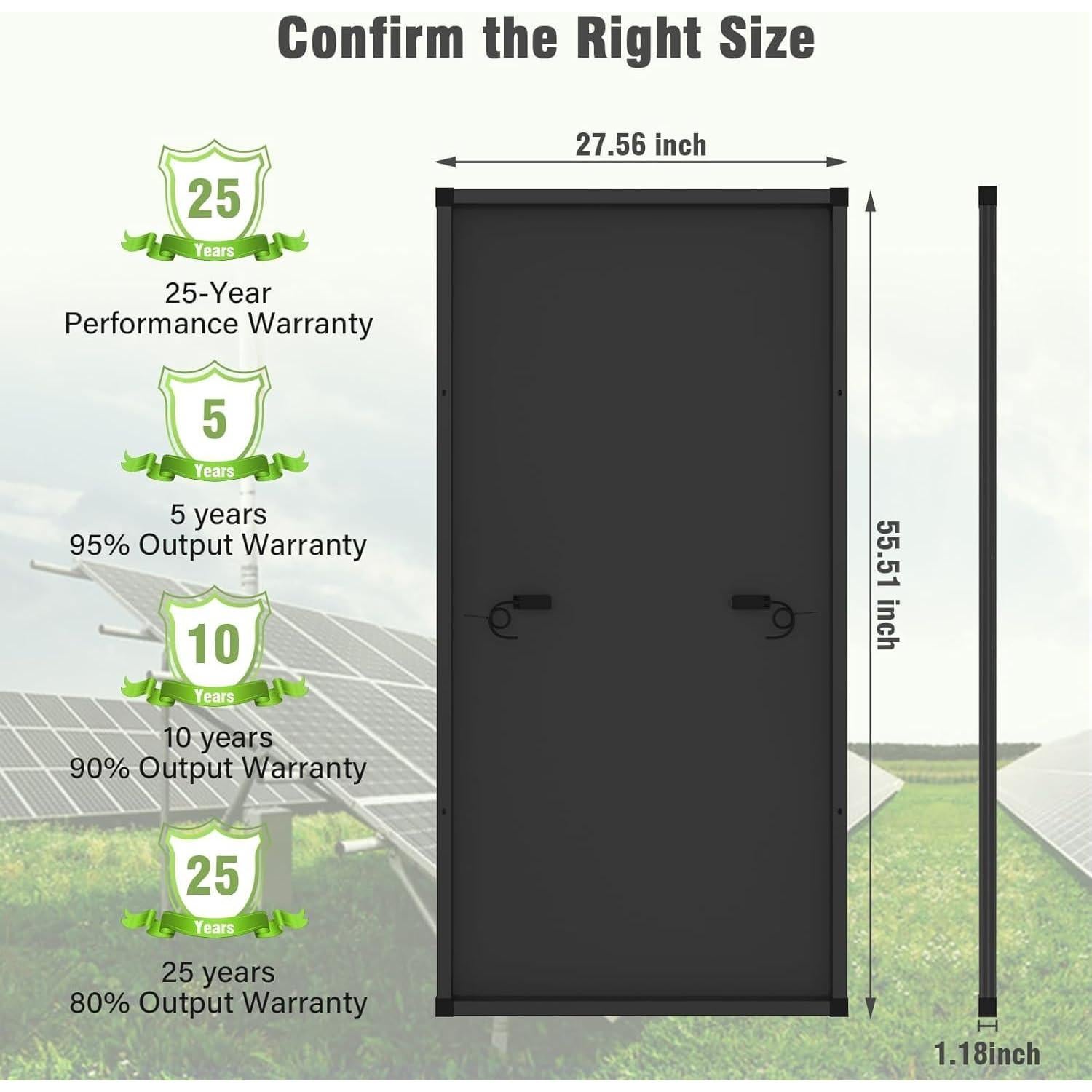 Panel Solar 200W WERCHTAY Monocristalino 12V Alta Eficiencia