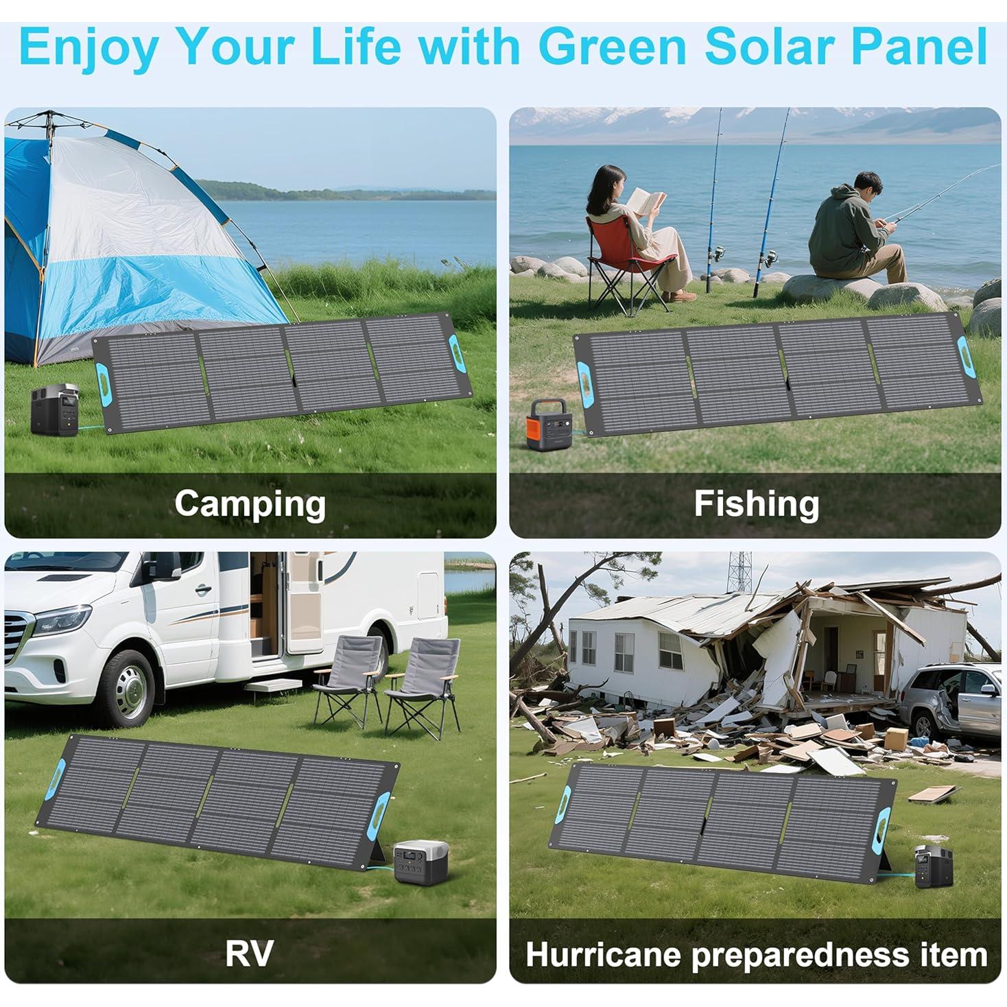 Panel Solar Portátil E-POWO 220W Plegable IP67 Carga Rápida