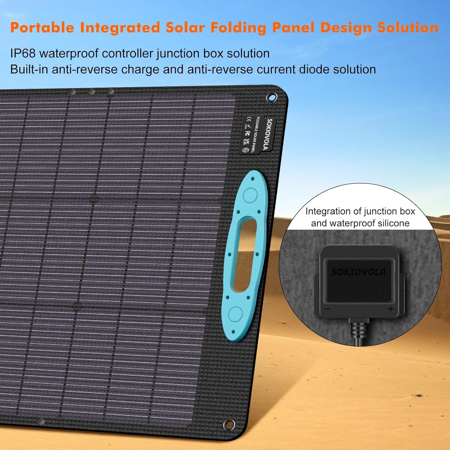 Panel Solar Plegable SOKIOVOLA 200W Monocristalino IP68