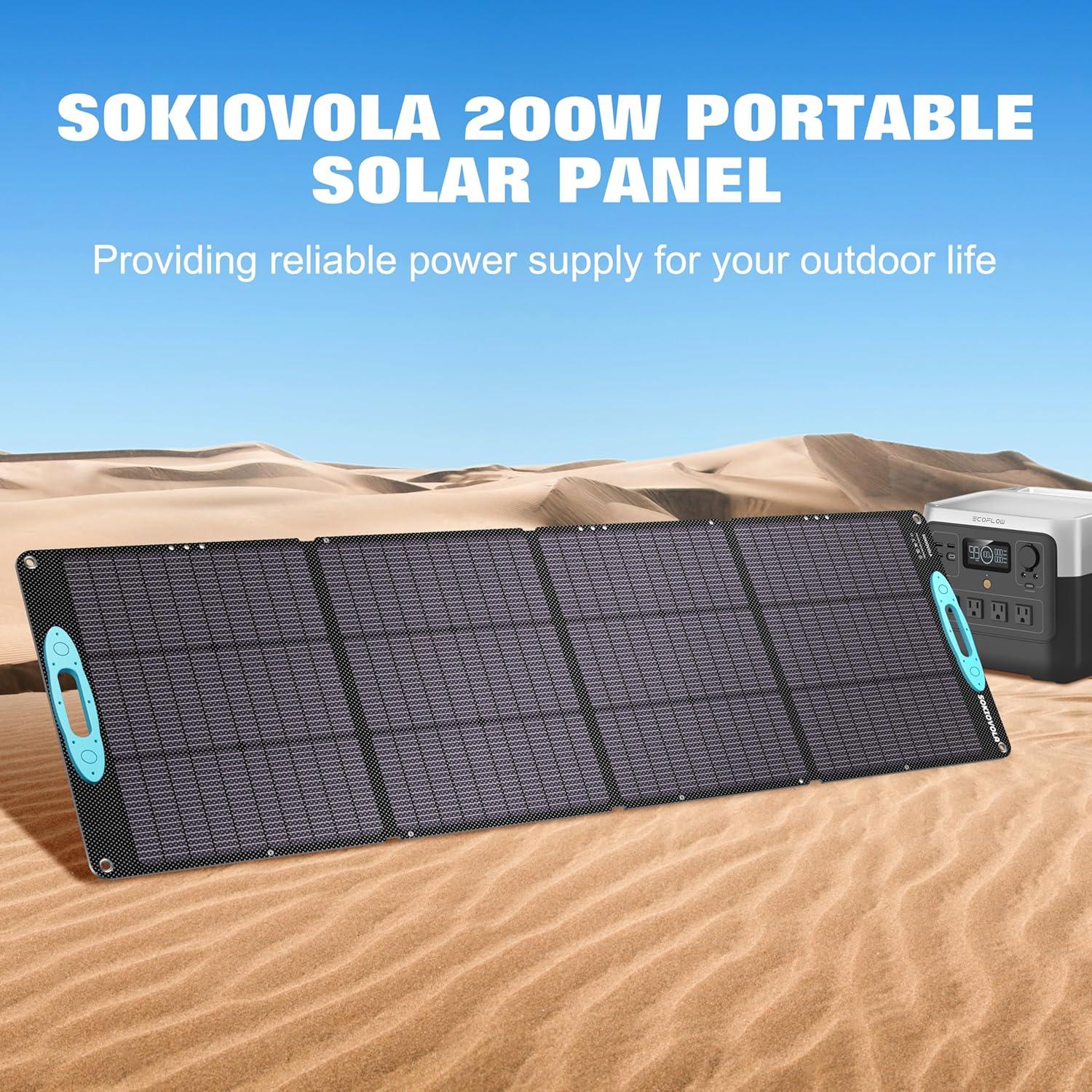 Panel Solar Plegable SOKIOVOLA 200W Monocristalino IP68